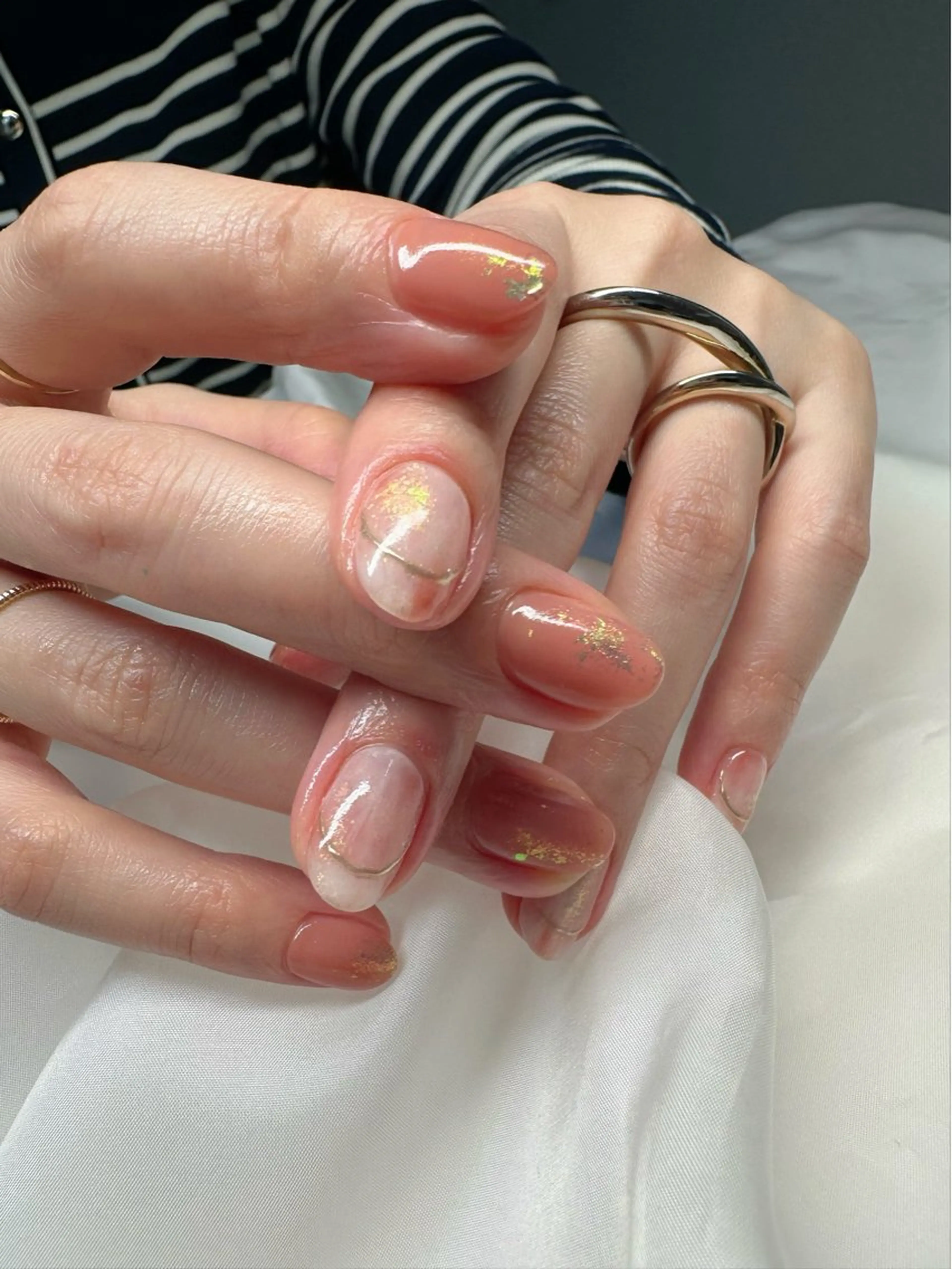 ネイル オーロラネイル クリアネイル フレンチネイル 氷ネイル・うるうるネイル キラキラネイル 🪞KAPE NAIL 🪞のネイルデザイン