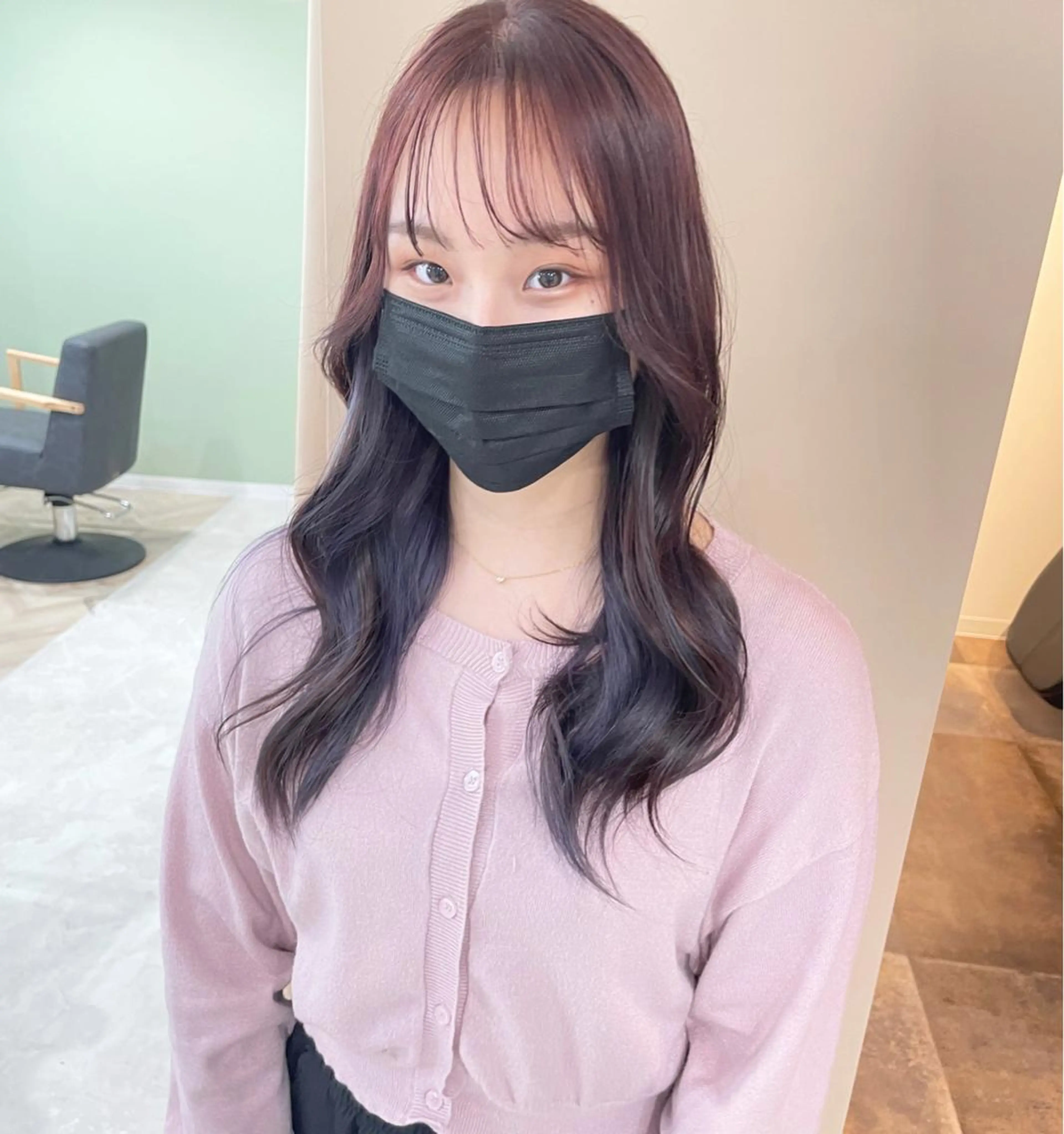 セミロング rina／ベージュ ワンホン/韓国ヘアのヘアスタイル