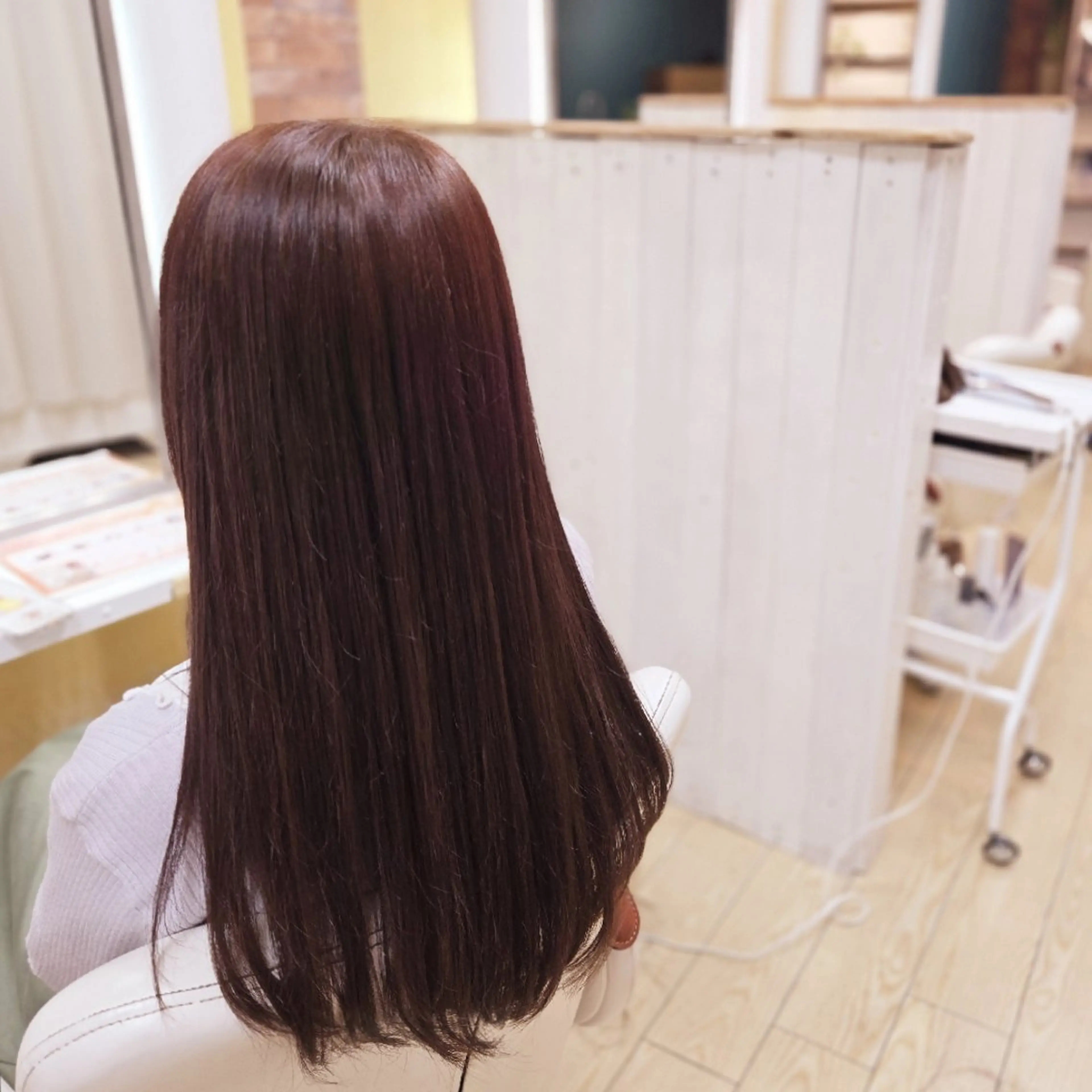 ロング カラー ブラウンカラー ピンクカラー ピンクブラウン 田中 牧子のヘアスタイル