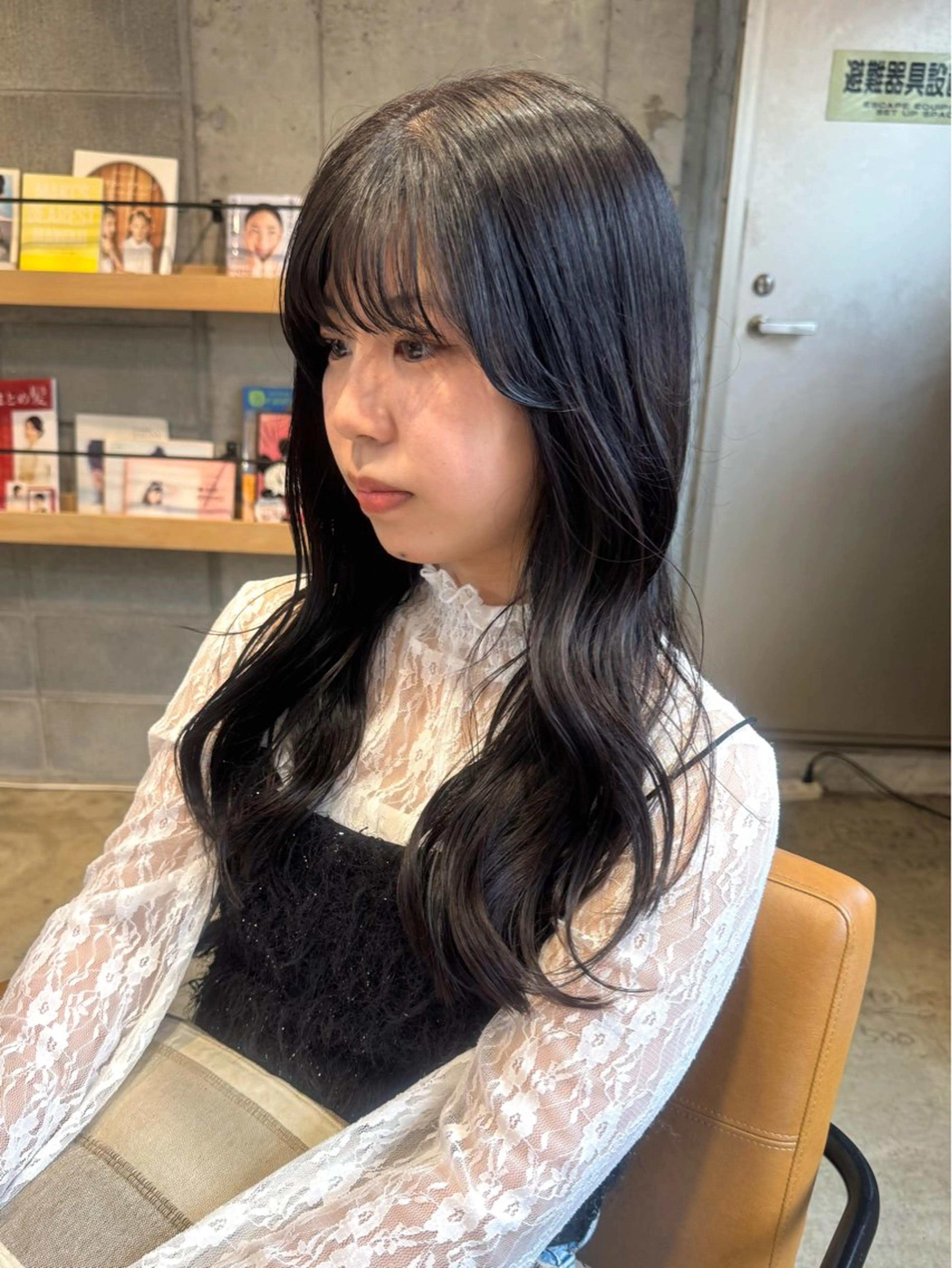 ロング カラー ヘアアレンジ カット ヘアカラー トリートメント ヘッドスパ 顔まわり/艶カラー/ 🤎himari🤎のヘアスタイル