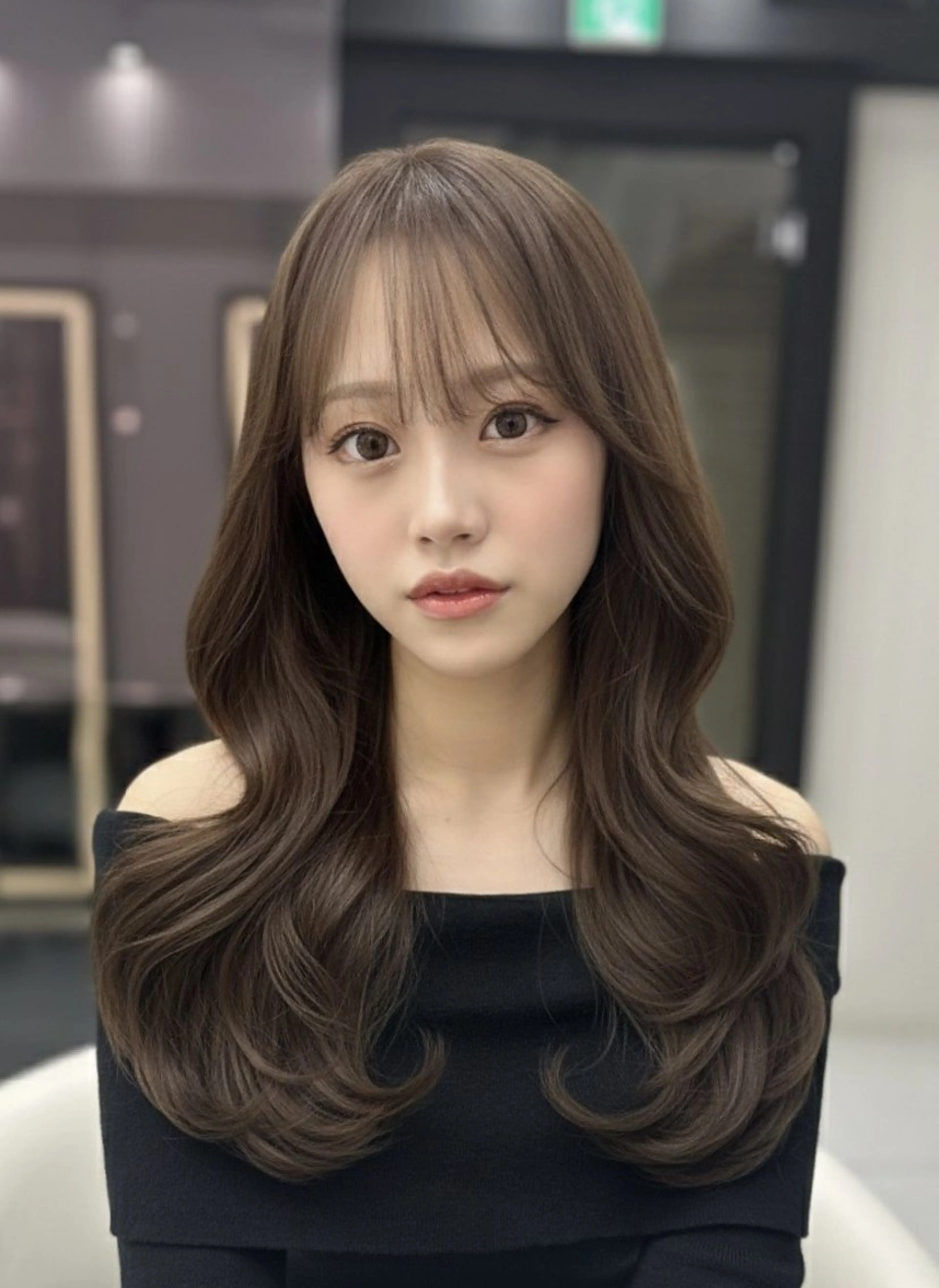 ロング カット ヘアカラー トリートメント 新宿/韓国レイヤー/ 髪質改善/ 佐藤のヘアスタイル