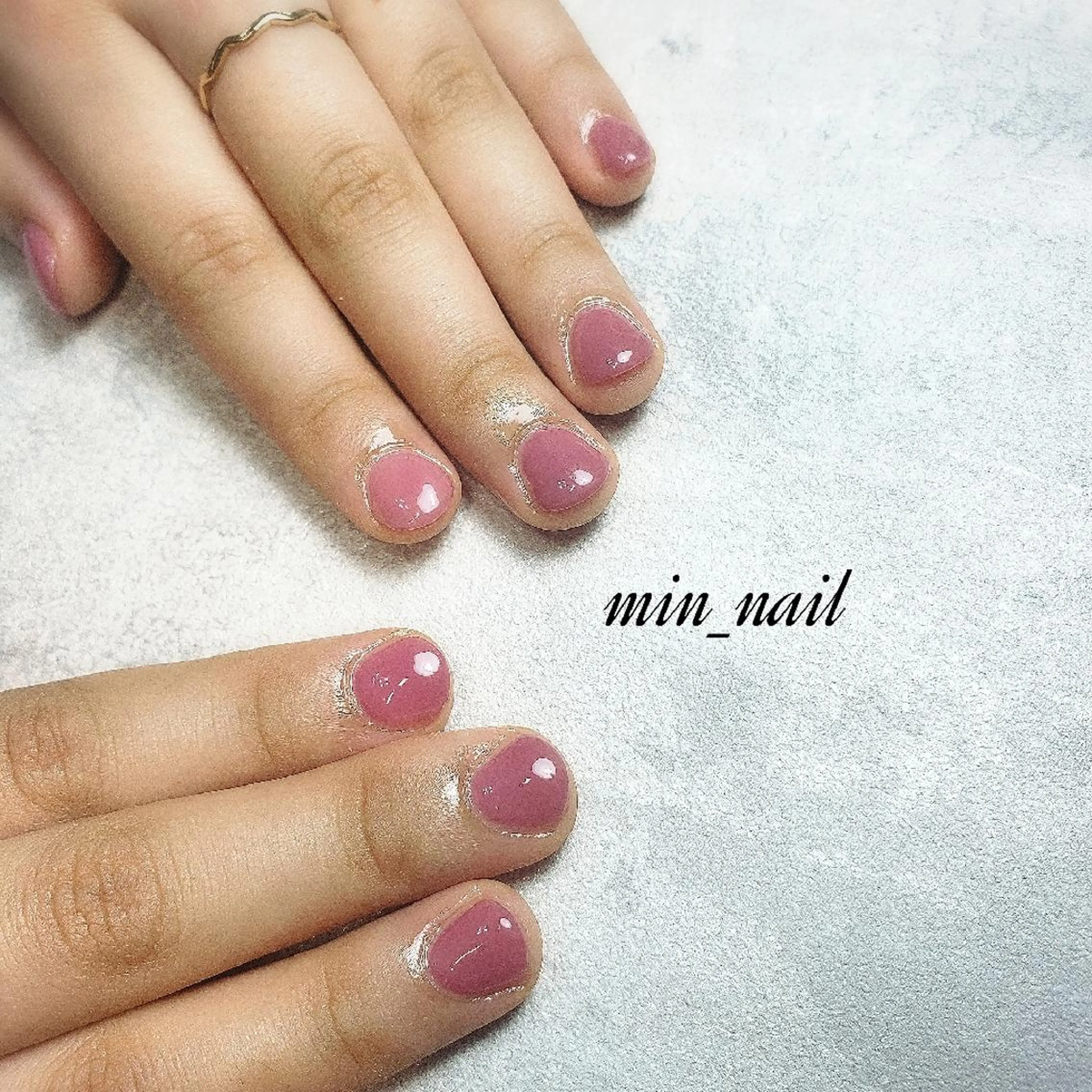 ネイル ワンカラーネイル ピンク ハンドネイル プライベートサロン lienのネイルデザイン