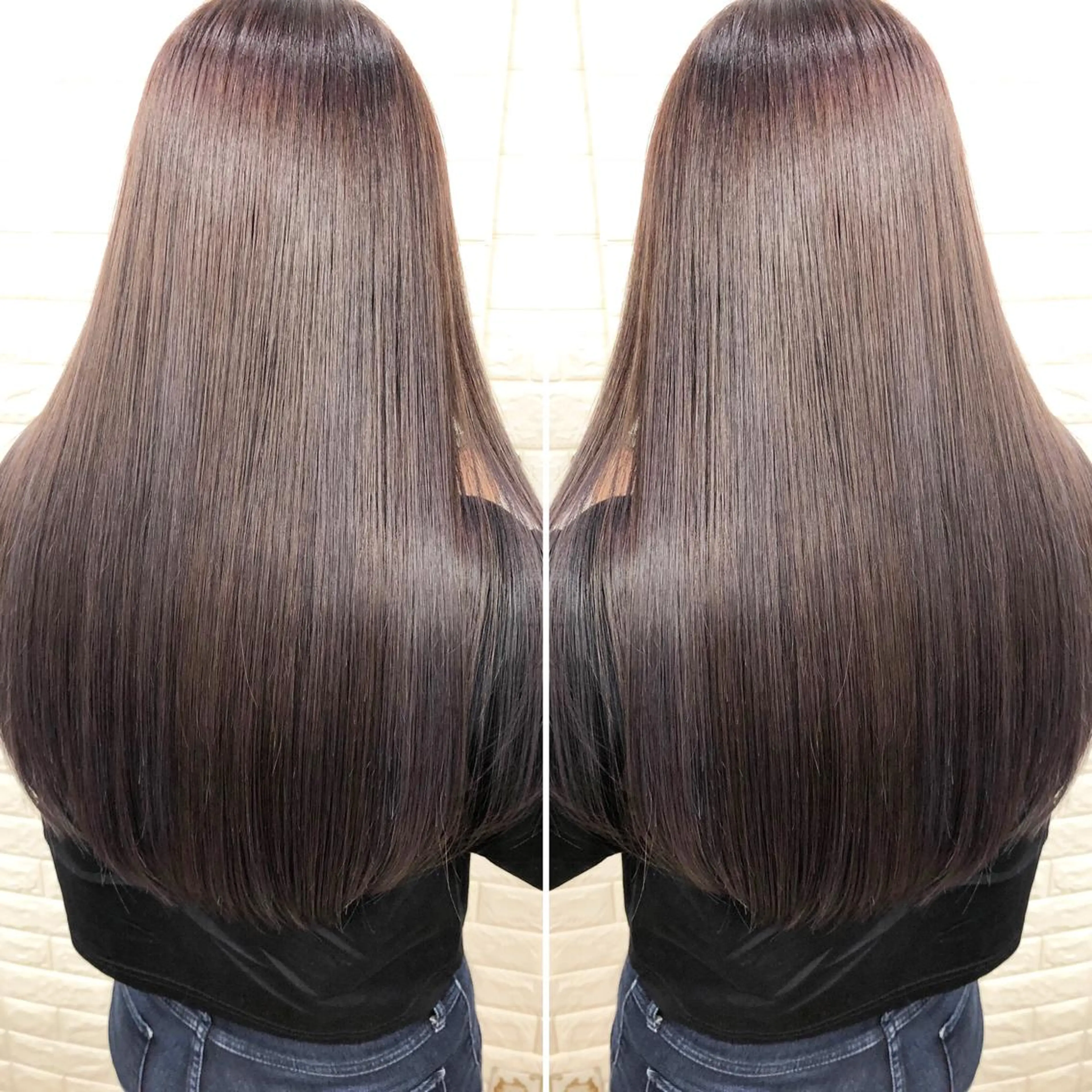 ロング カラー 髪質改善 ヘアカラー トリートメント famille ファミーユのヘアスタイル