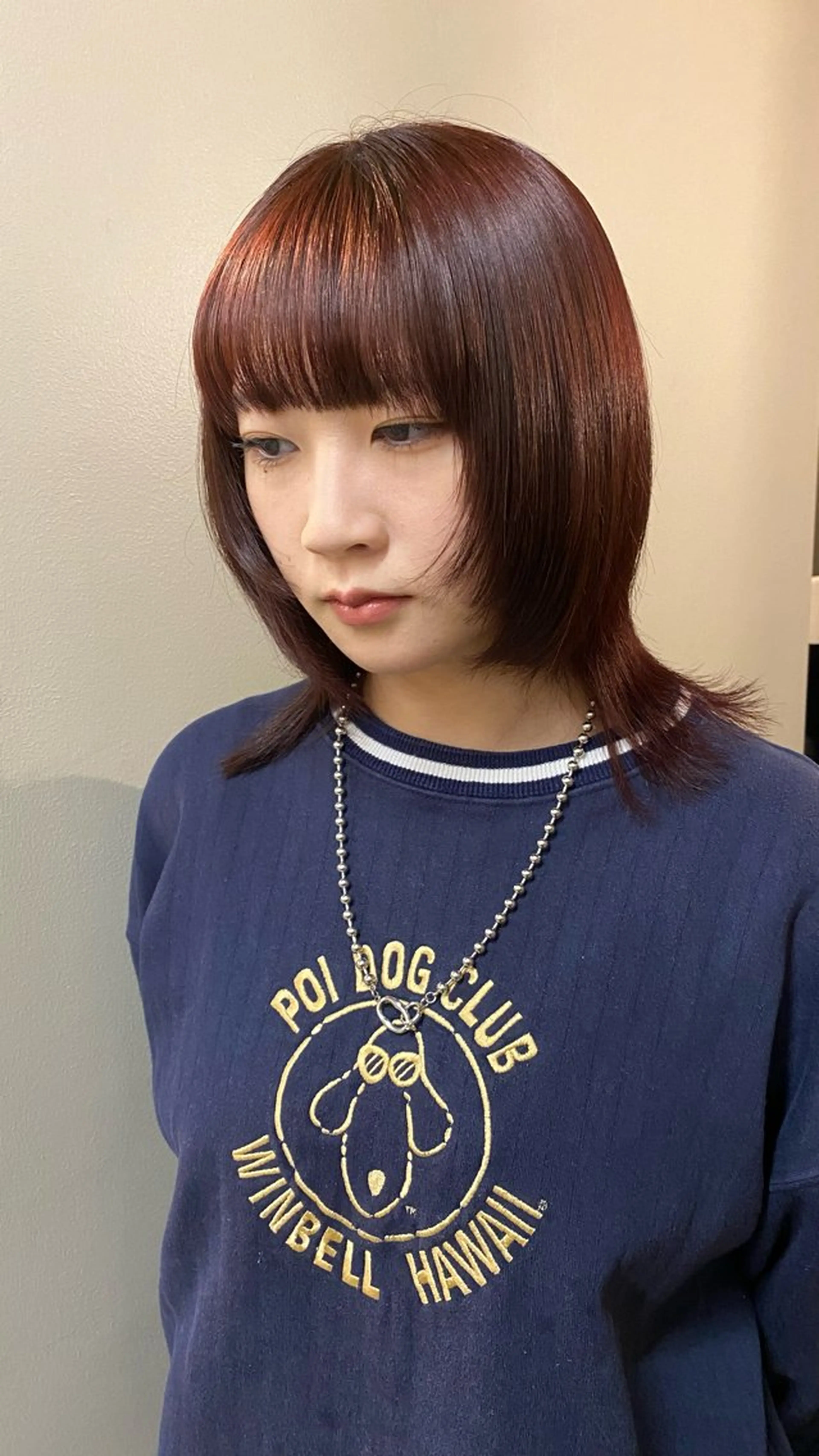 ミディアム カラー レッドカラー 卒業式のヘアスタイル NIKO/名古屋/ 髪質改善/艶髪のヘアスタイル