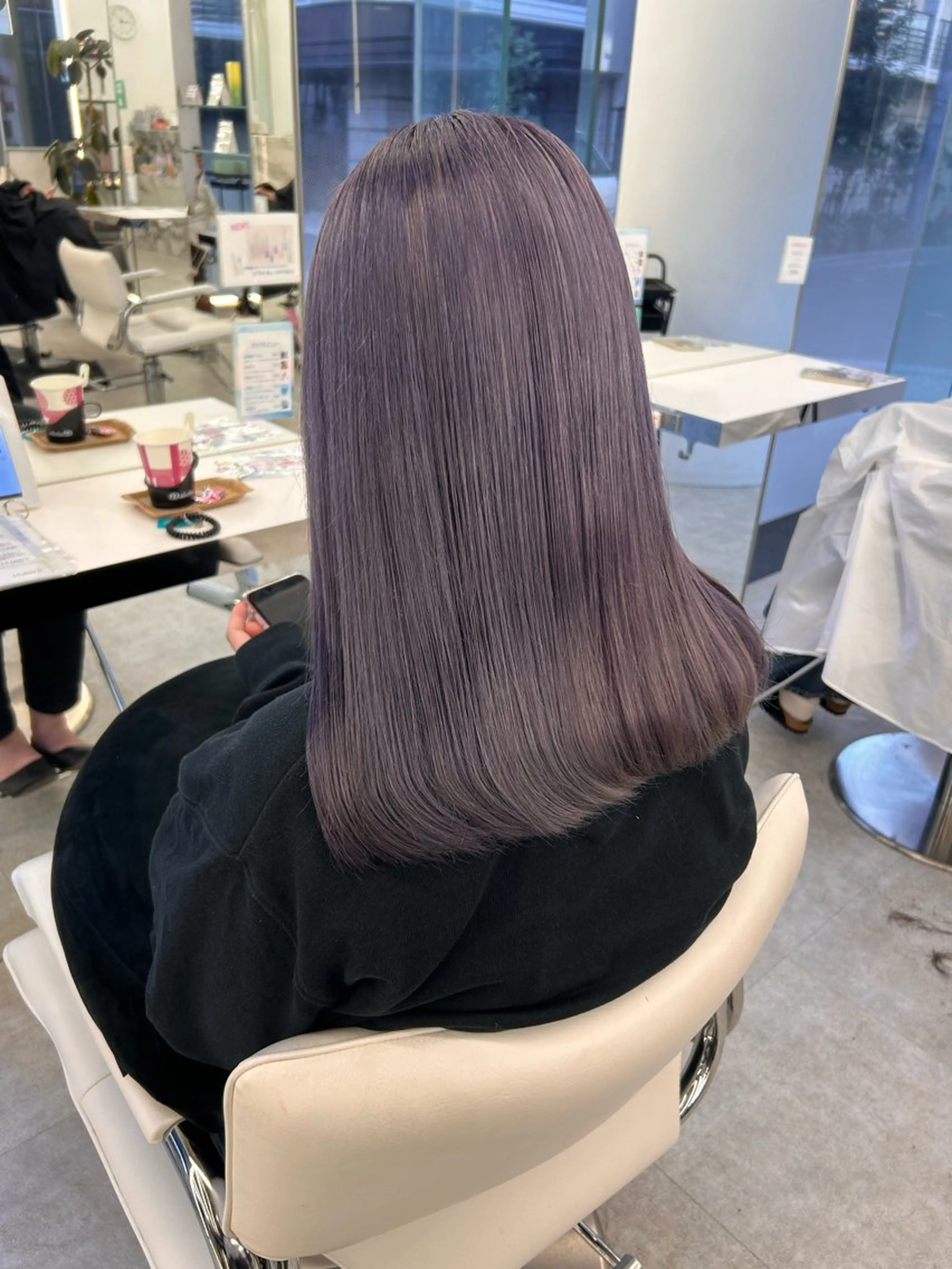 セミロング カラー ヘアカラー ヘッドスパ はるか/透明感暗髪 /ヘアアレンジ🤍のヘアスタイル