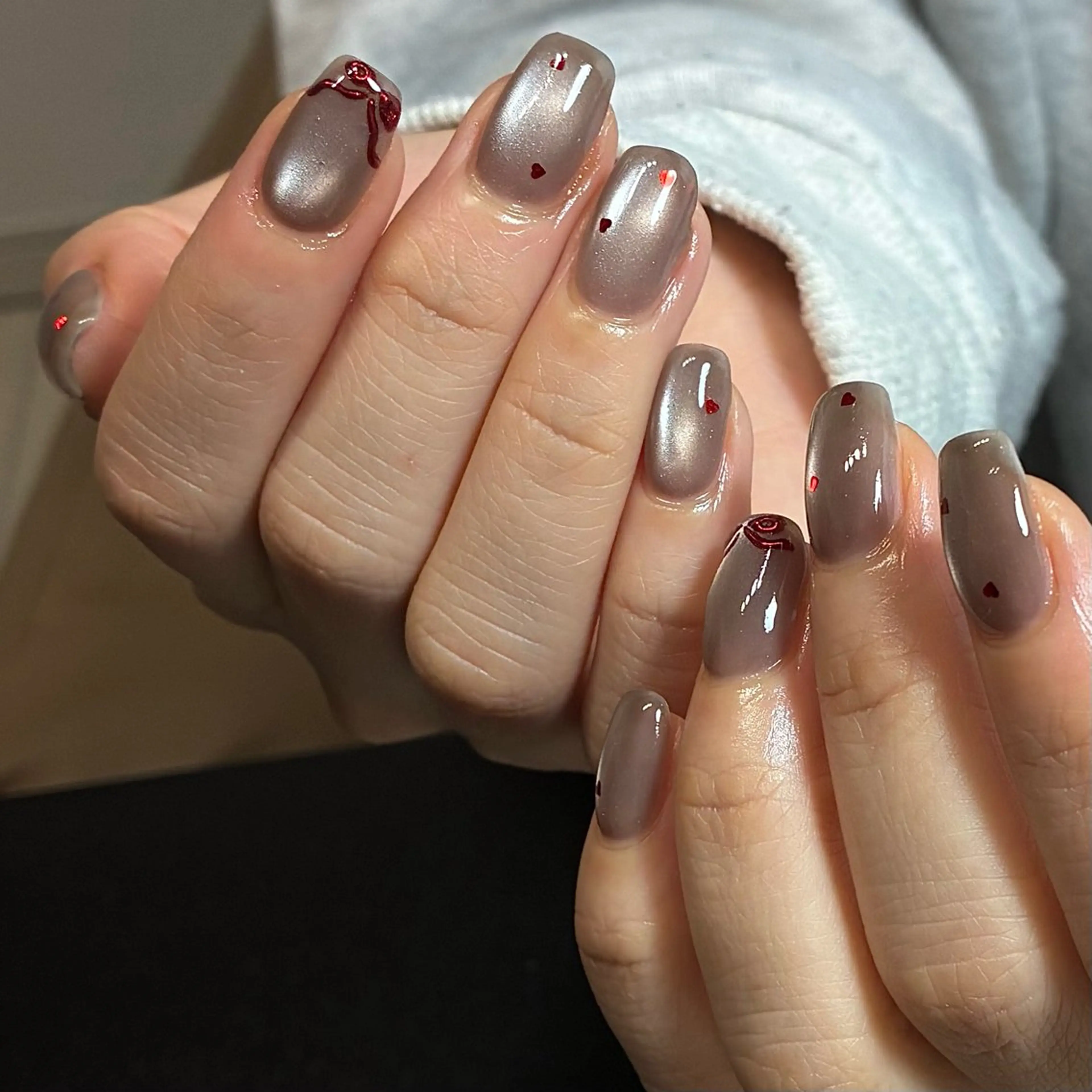 ネイル ニュアンスネイル 春ネイル バレンタイン 冬ネイル nail salon Lipine 新守山のネイルデザイン