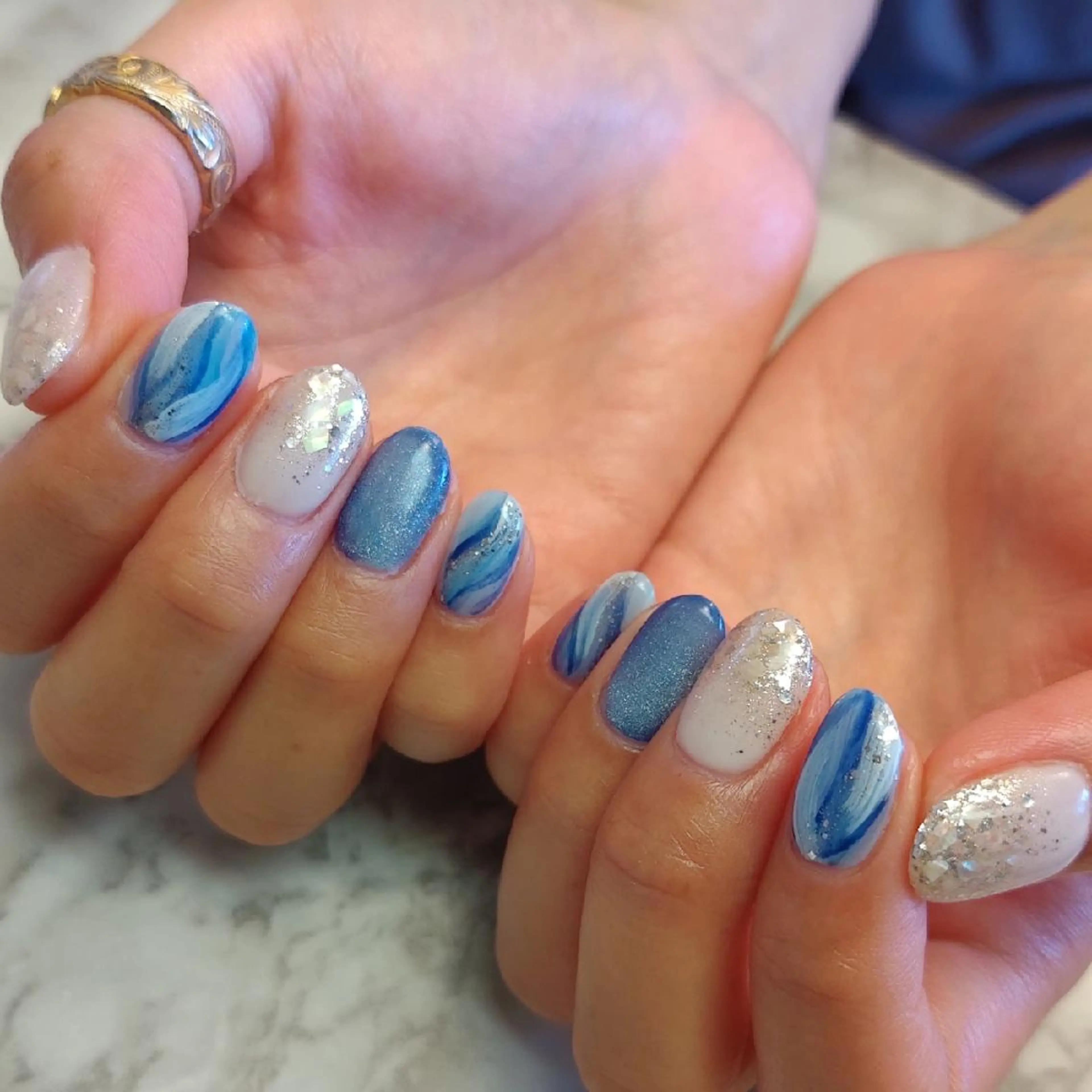 ネイル 夏ネイル ジェヌインネイル 河内のネイルデザイン