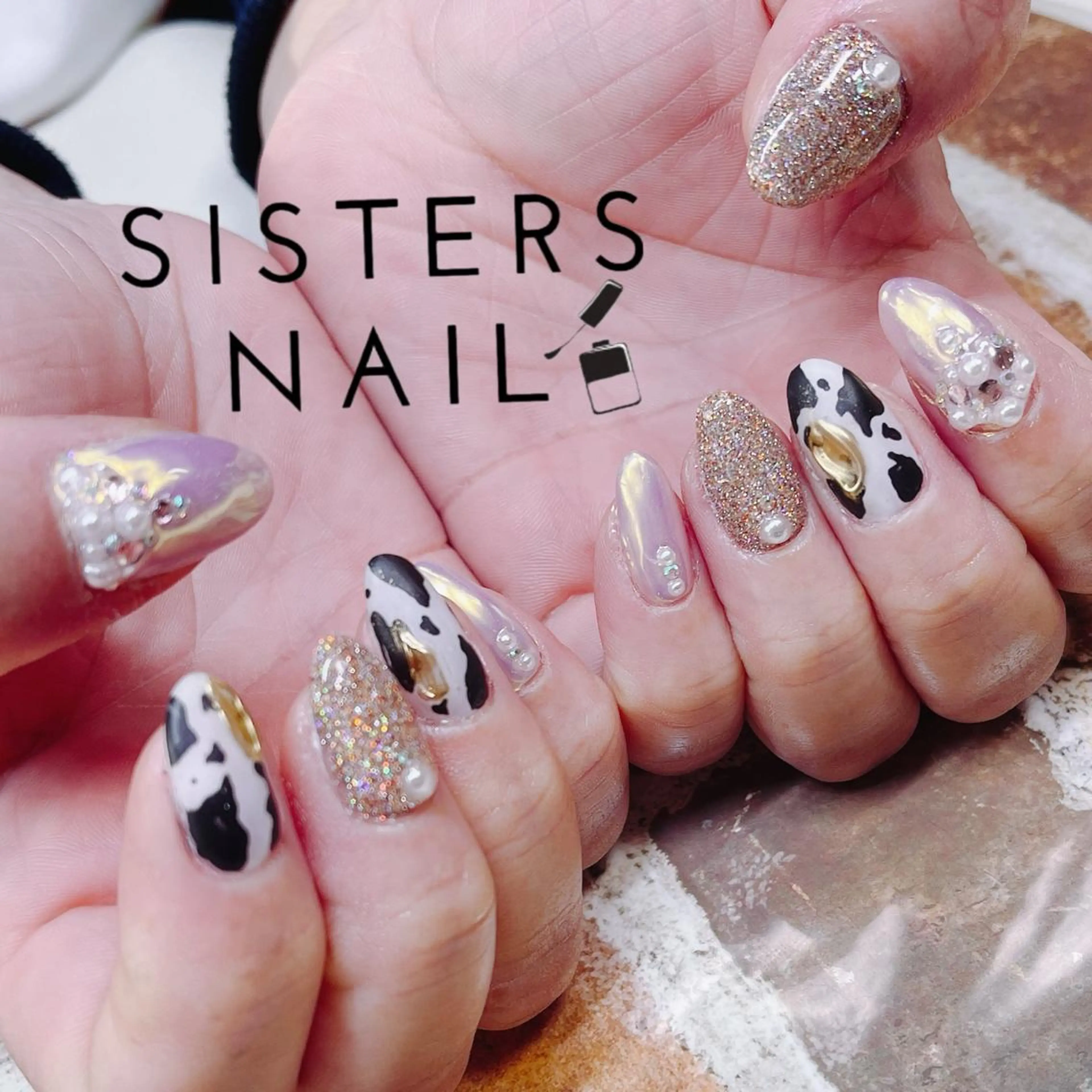 ネイル アートネイル オーロラネイル 成人式 フラッシュネイル キラキラネイル sisters nail.fのネイルデザイン