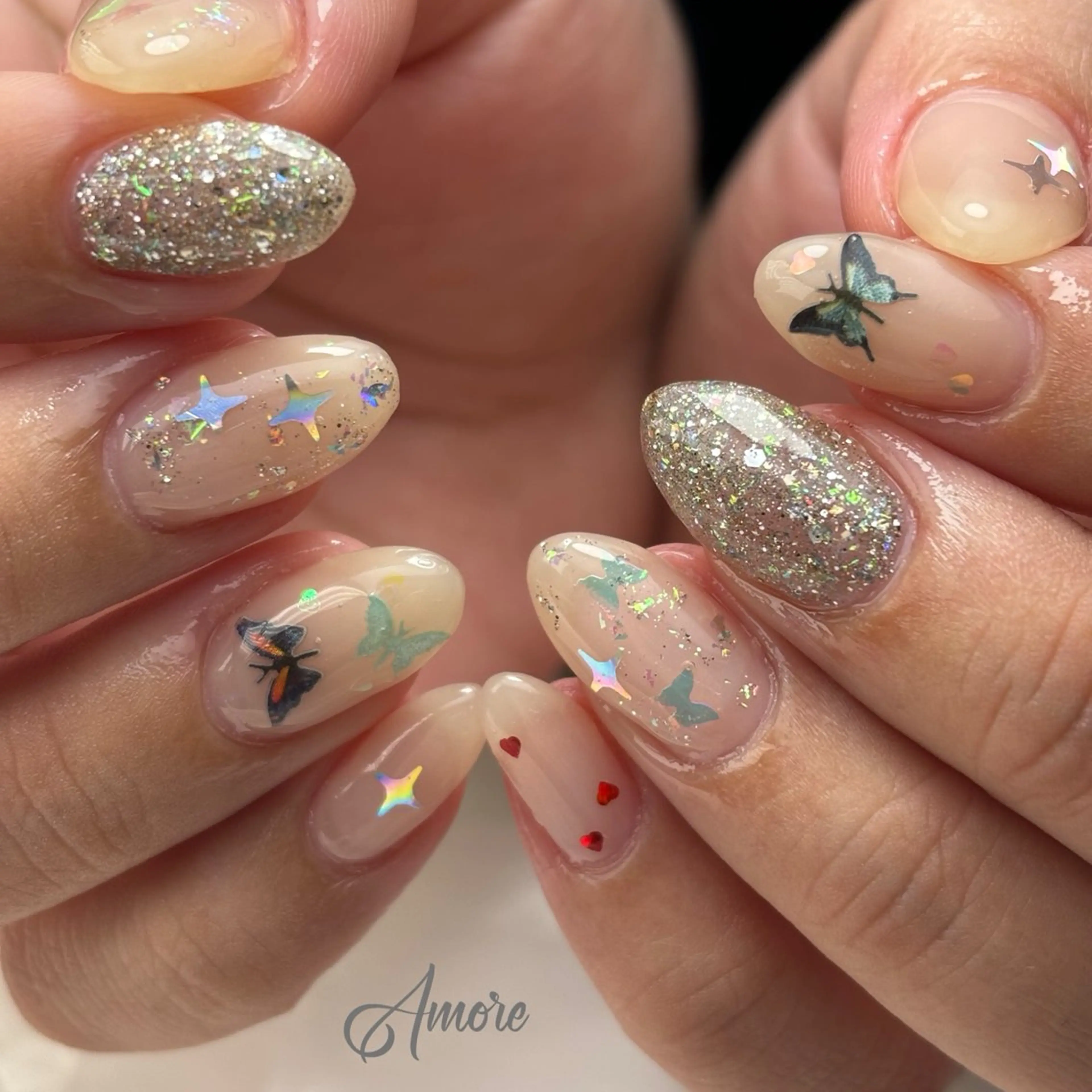 ネイル ジェルネイル キラキラネイル 韓国ネイル マグネットネイル パラジェル You kyehwaのネイルデザイン