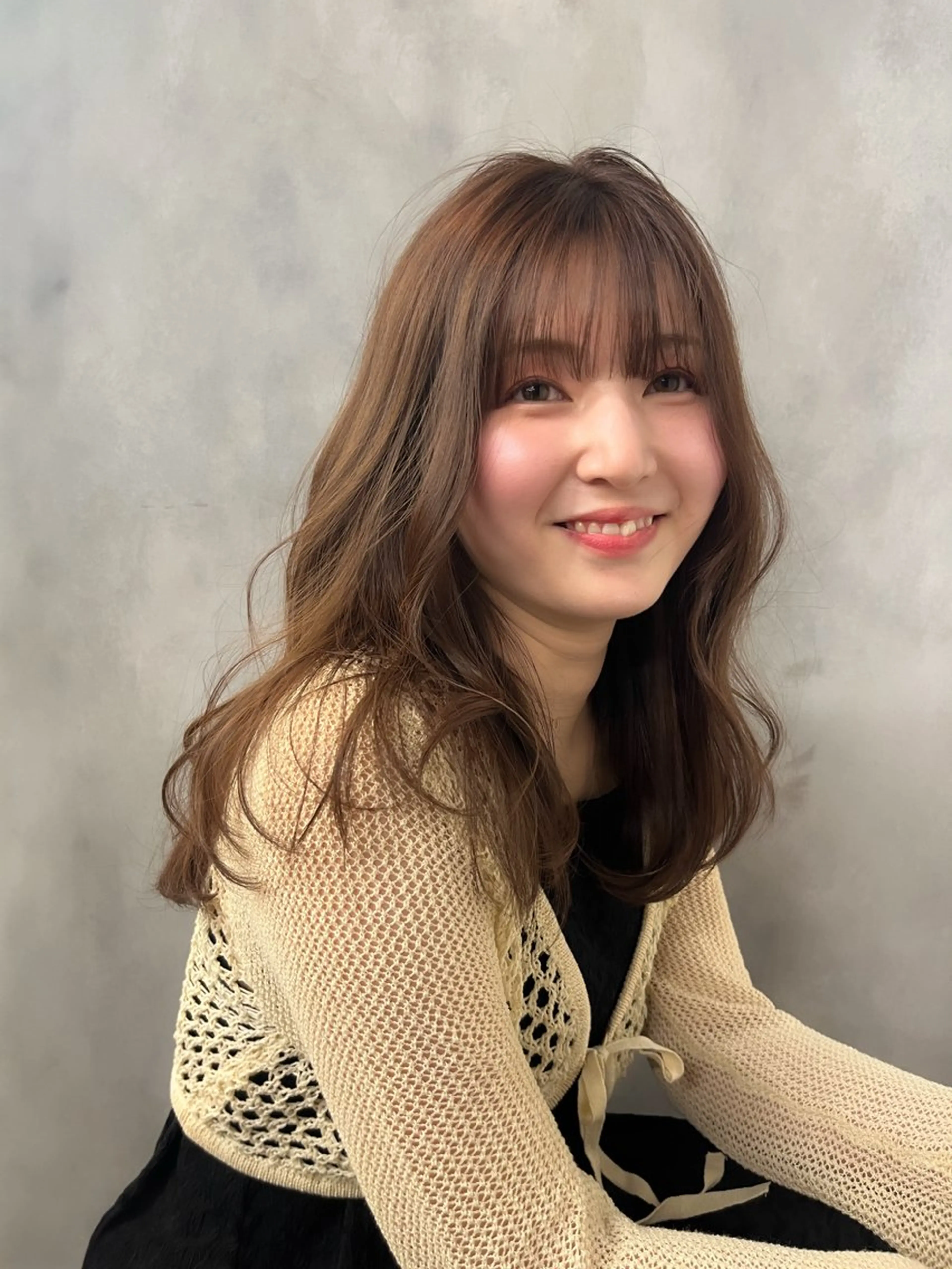 セミロング カラー ヘアカラー トリートメント Grow by NYNY 坂本 理輝のヘアスタイル