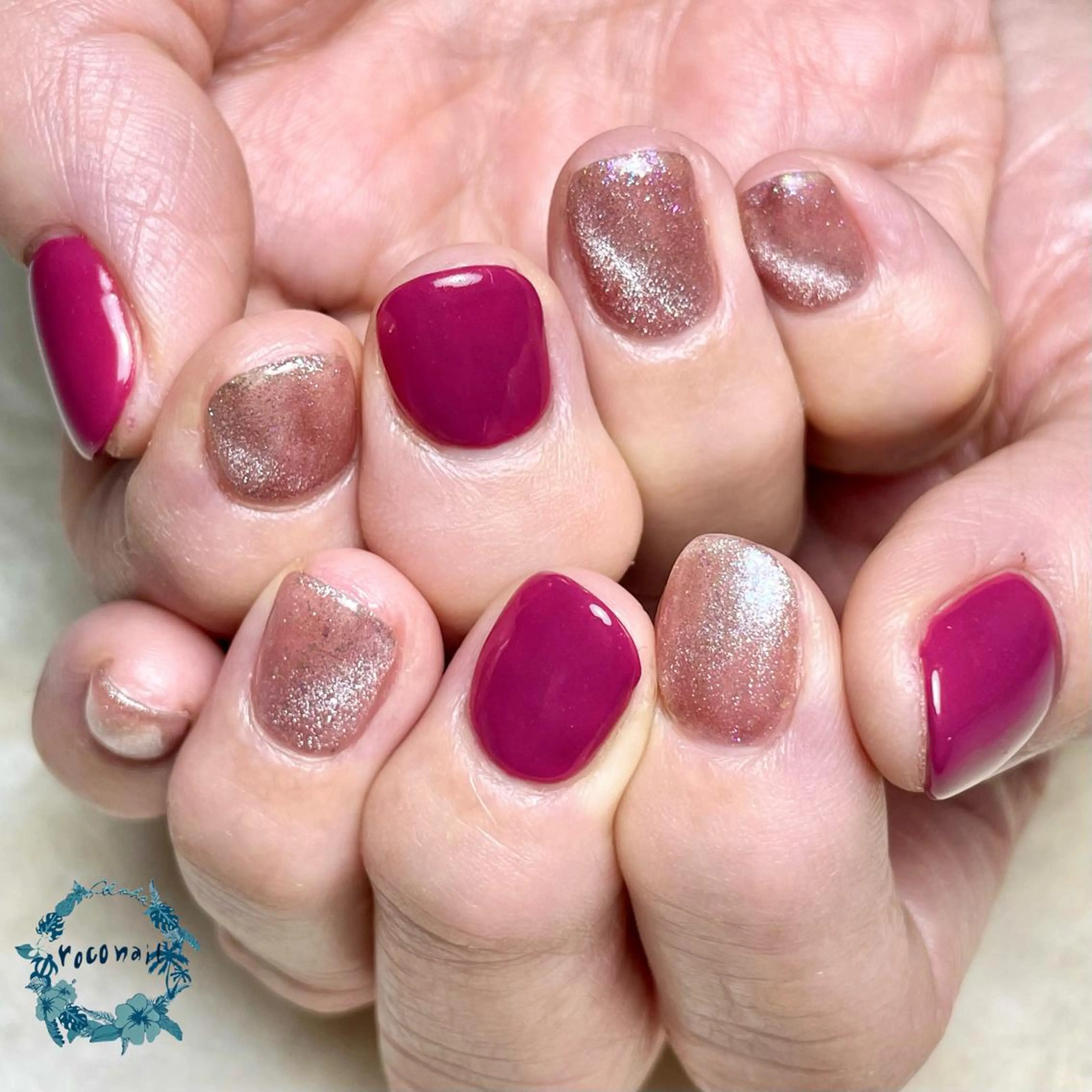 ネイル マグネットネイル ワンカラーネイル ハンドネイル roconail ヒロコのネイルデザイン