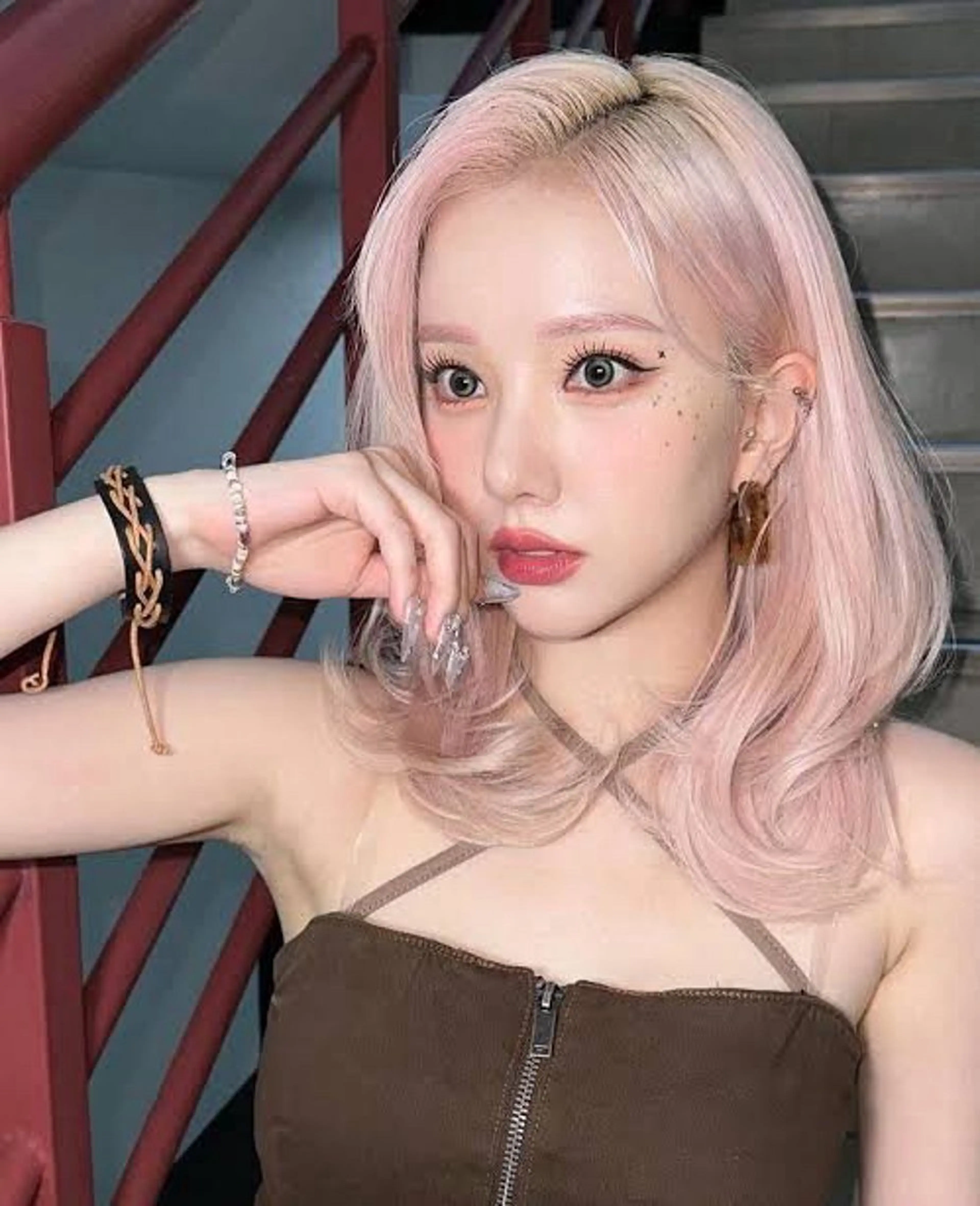 セミロング 【体験】韓国 メイク&ヘア天神のヘアスタイル