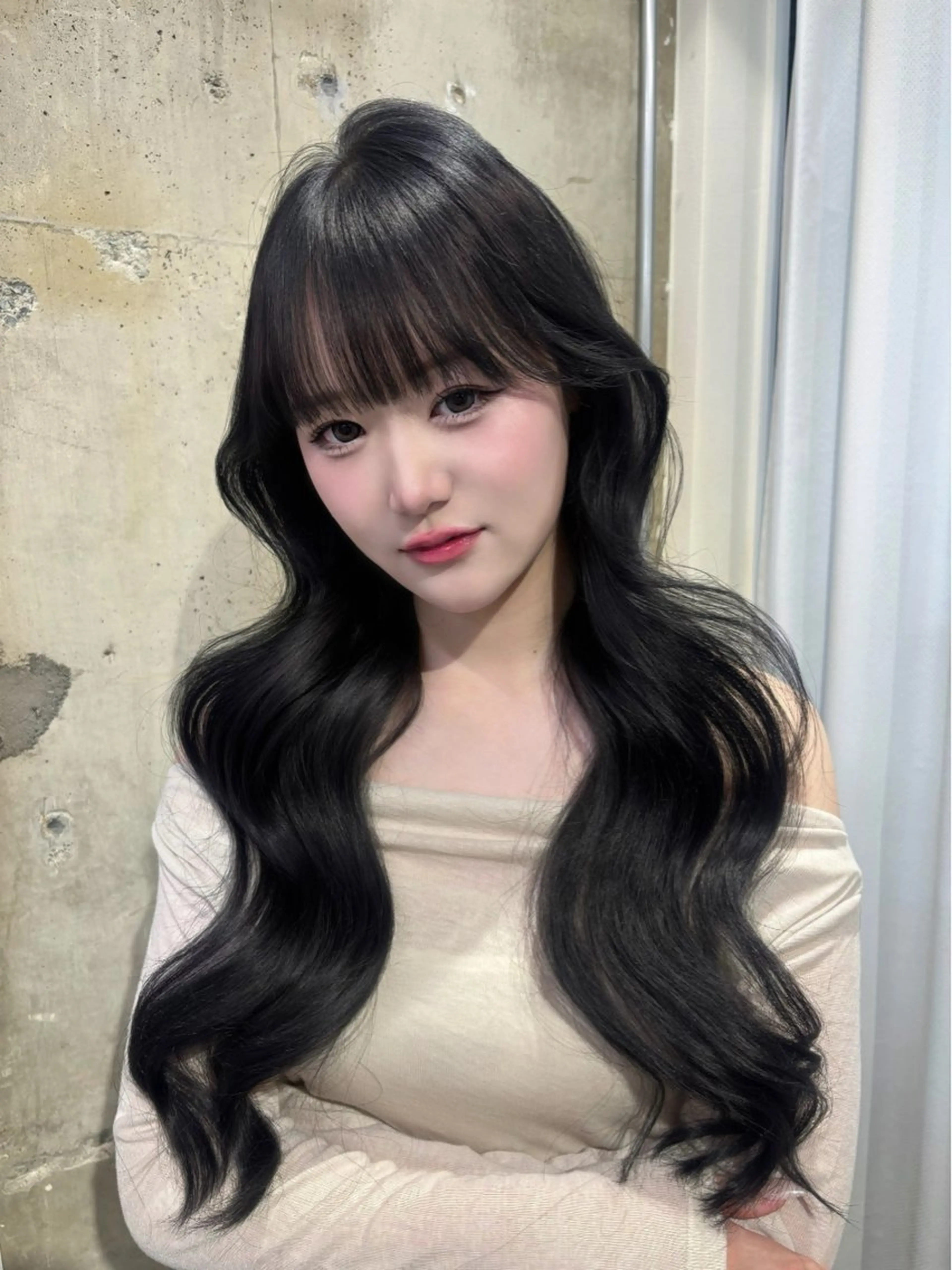ロング 顔周りカット 小顔カット 天神美容室 🎀hinaのヘアスタイル