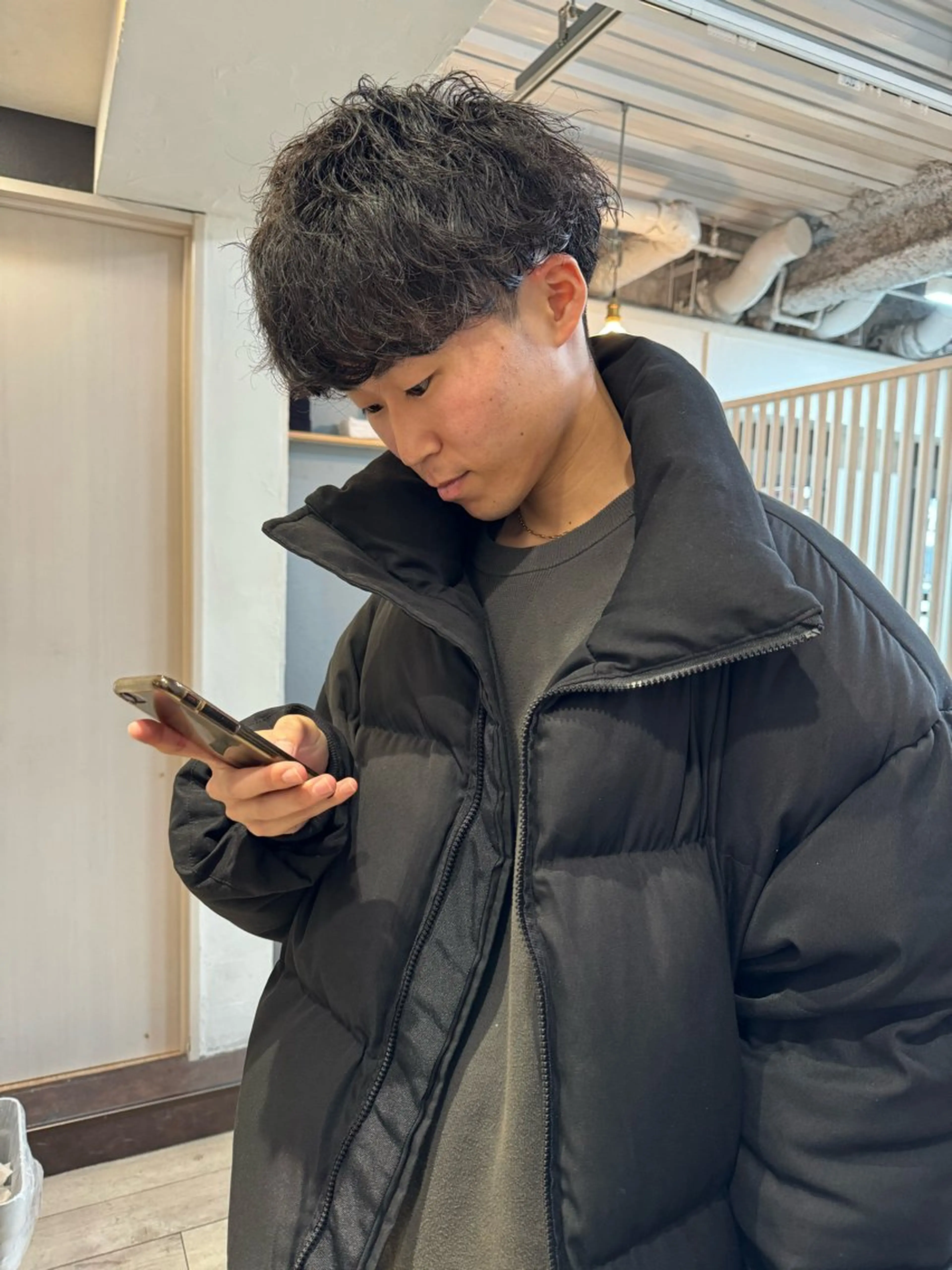 カラー パーマ メンズ アップバング センターパート マッシュ メンズパーマ スパイキーショート 【池袋/スパイキー ショート】ⓝⓘⓜⓤのヘアスタイル