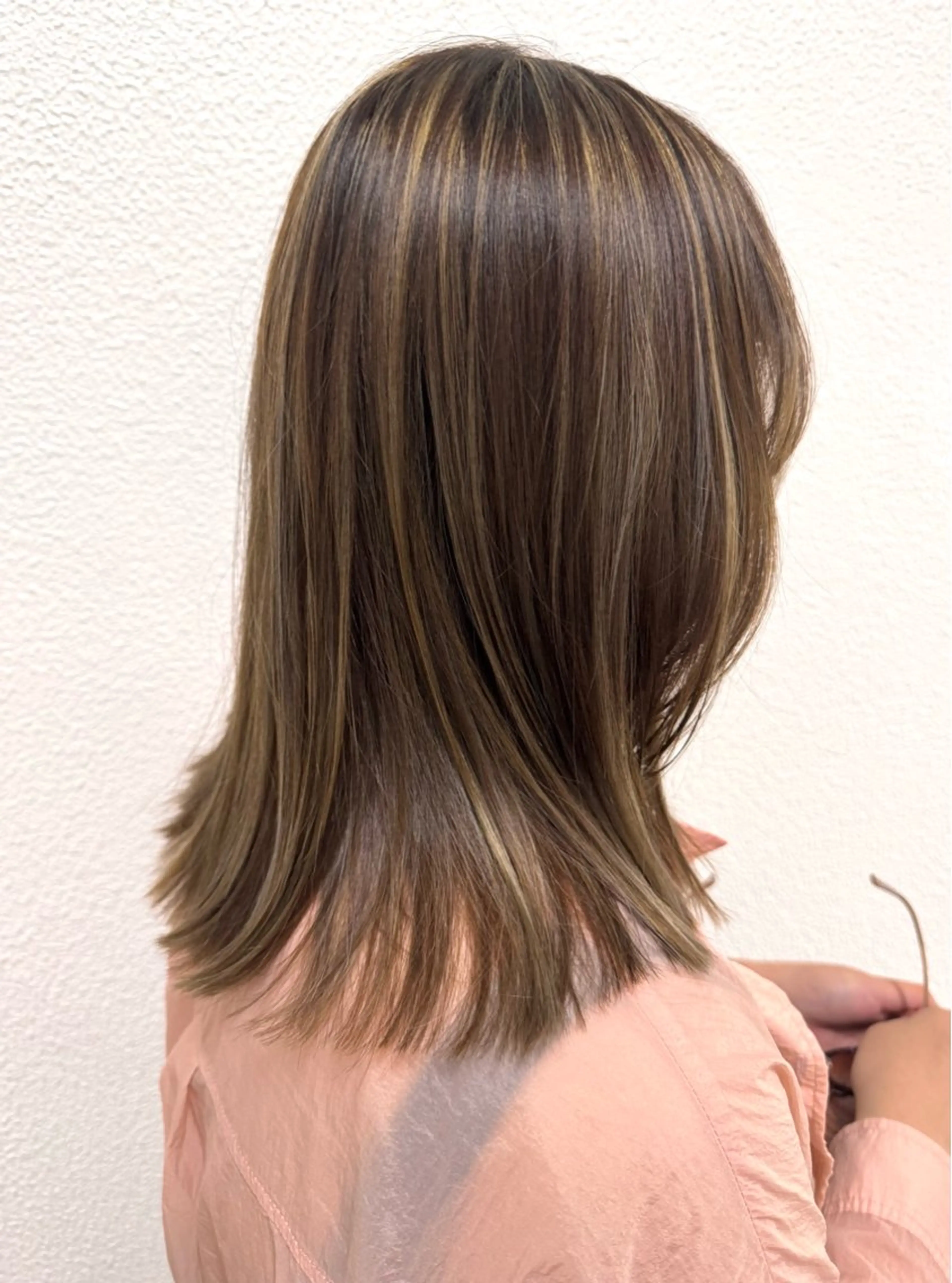 ミディアム カット ヘアカラー トリートメント ヘッドスパ ヘアセット ブリーチ/デザイン/ Rurikaのヘアスタイル