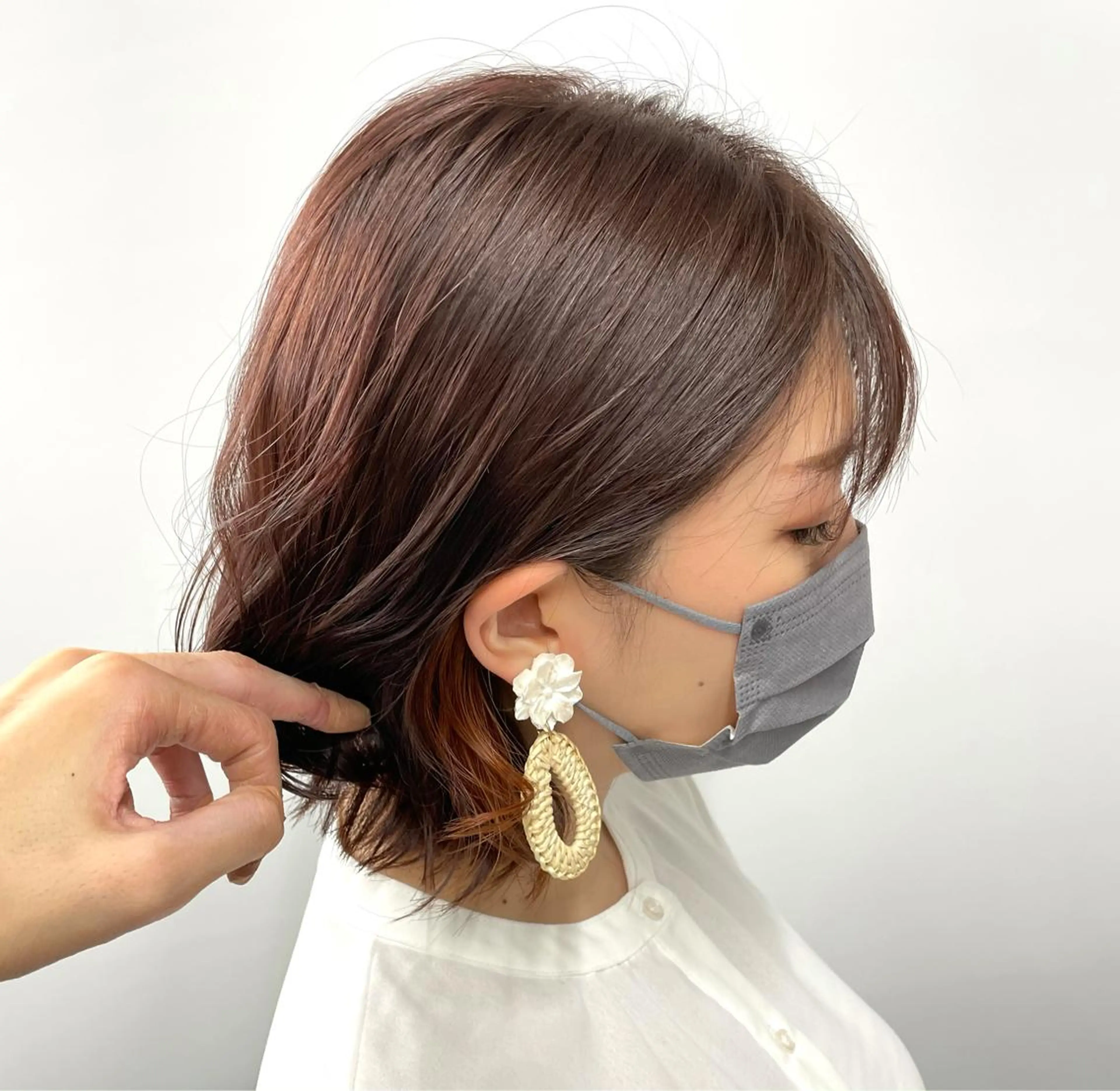 ショート カラー ダブルカラー ハイライトカラー イルミナカラー インナーカラー オレンジ 美髪矯正・レイヤー 倉友哉のヘアスタイル