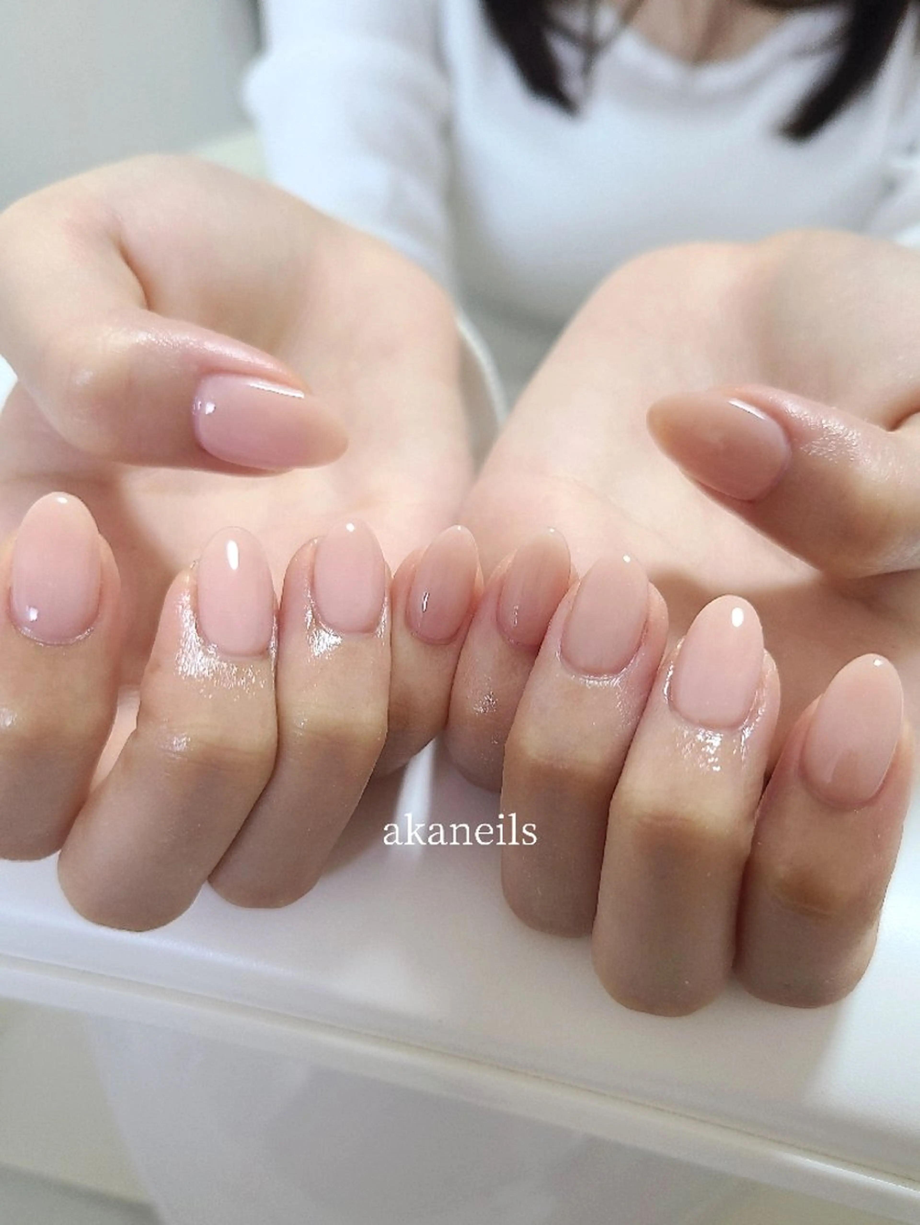 ネイル オフィスネイル ワンカラーネイル ピンク ピンクベージュ ハンドネイル 【akaneils】 アカネのネイルデザイン