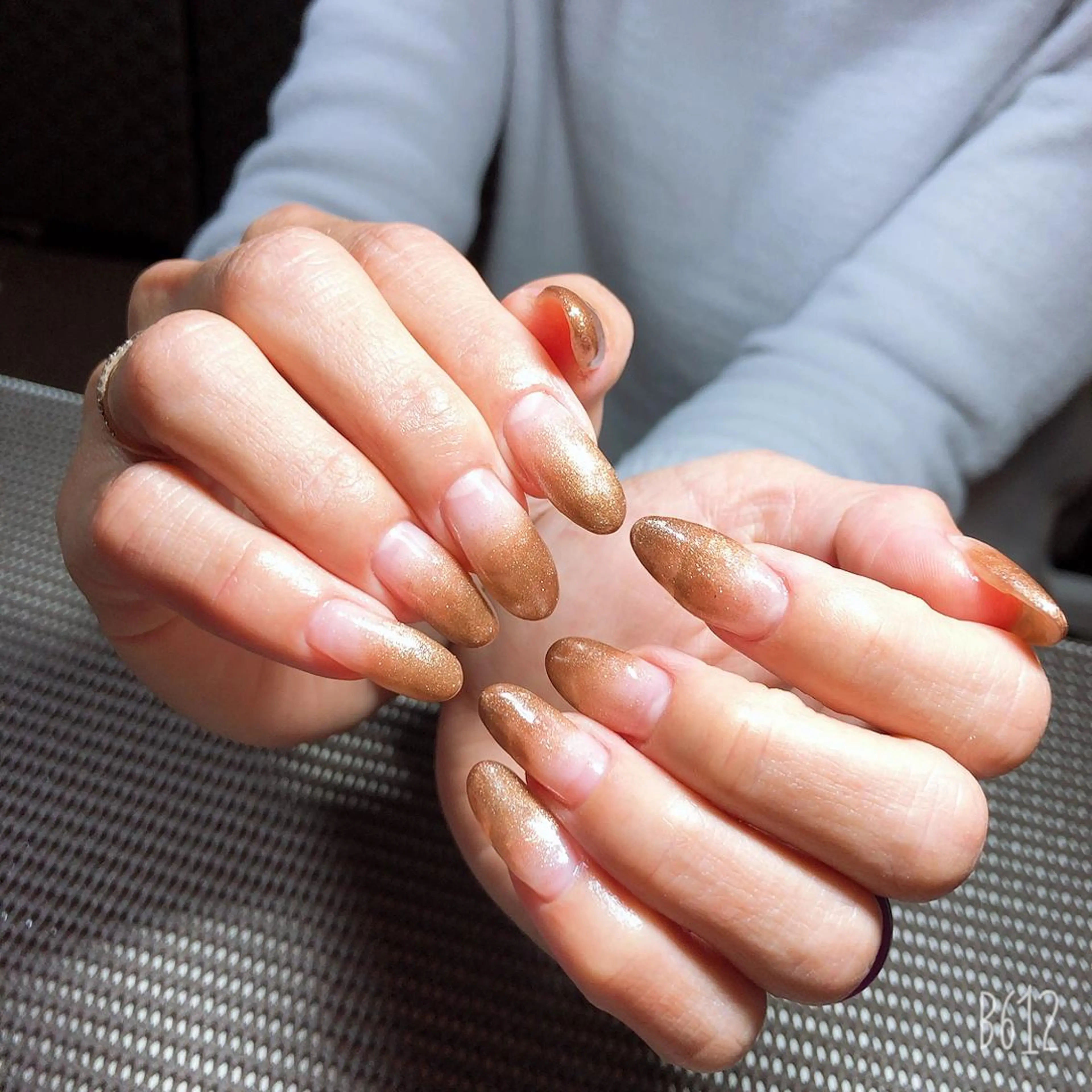 ネイル ブラウン グラデーション ラメ(グリッター) スカルプネイル シンプルネイル ハンドネイル A"nail ネイリストayanaのネイルデザイン