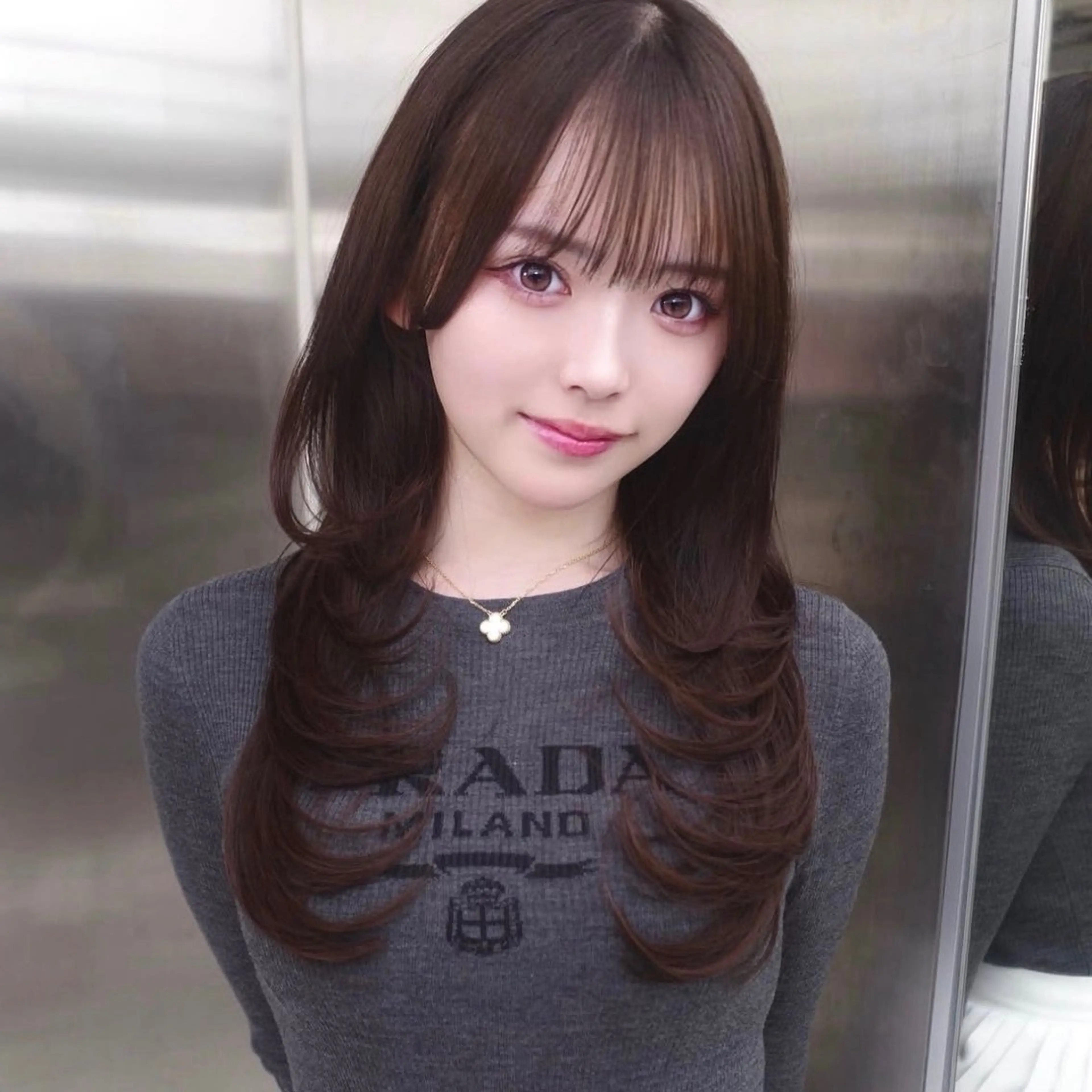 ロング カラー くびれヘア 顔周りカット ハイレイヤー 韓国風ヘア レイヤーカット カット ヘアカラー トリートメント Nao/ 大宮/レイヤーカットのヘアスタイル