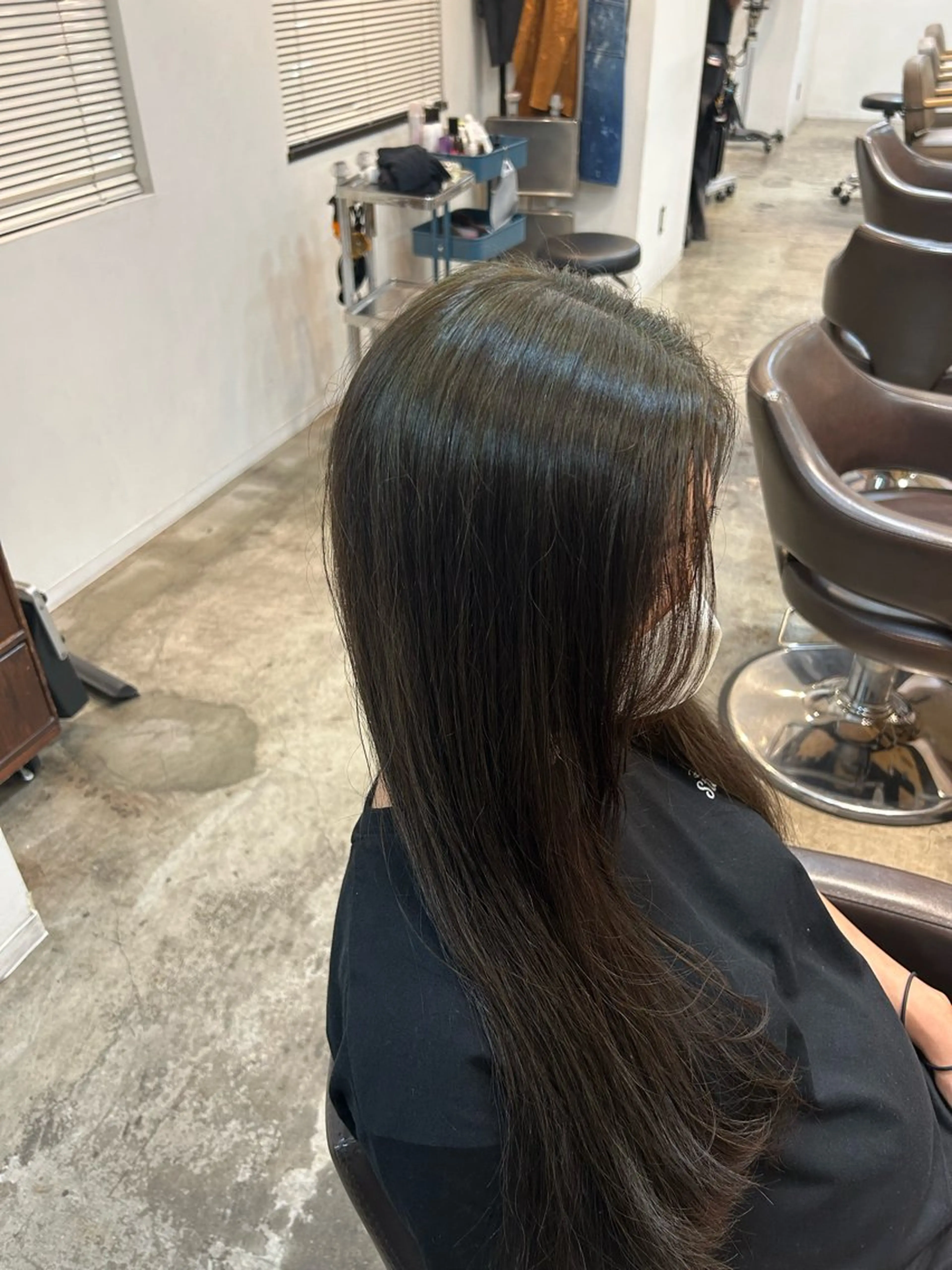 ロング カラー ブラウンカラー オリーブブラウン hair brace 智之のヘアスタイル