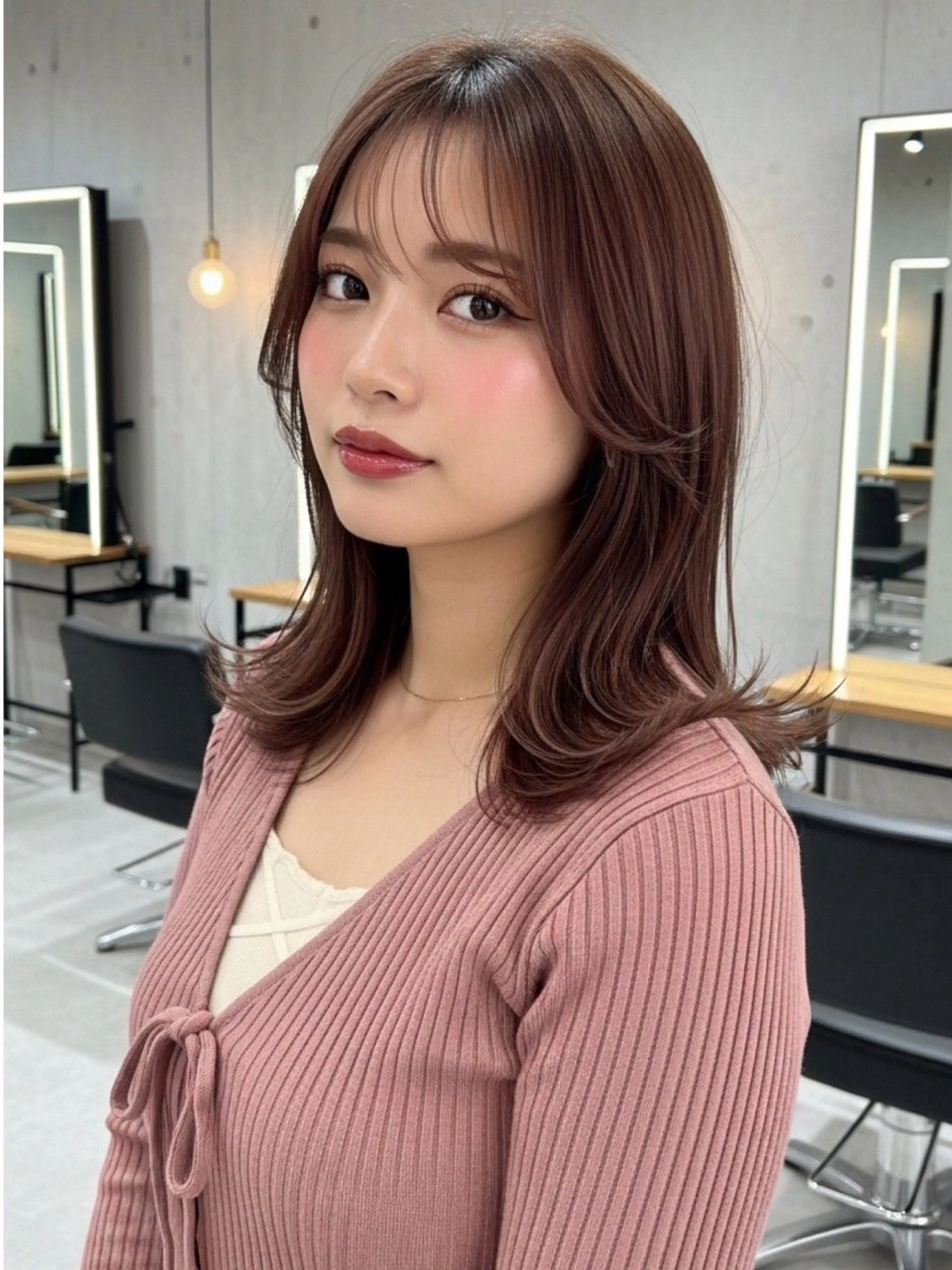 ミディアム カット ヘアカラー 似合わせボブ✖️ 韓国レイヤー✨小関のヘアスタイル