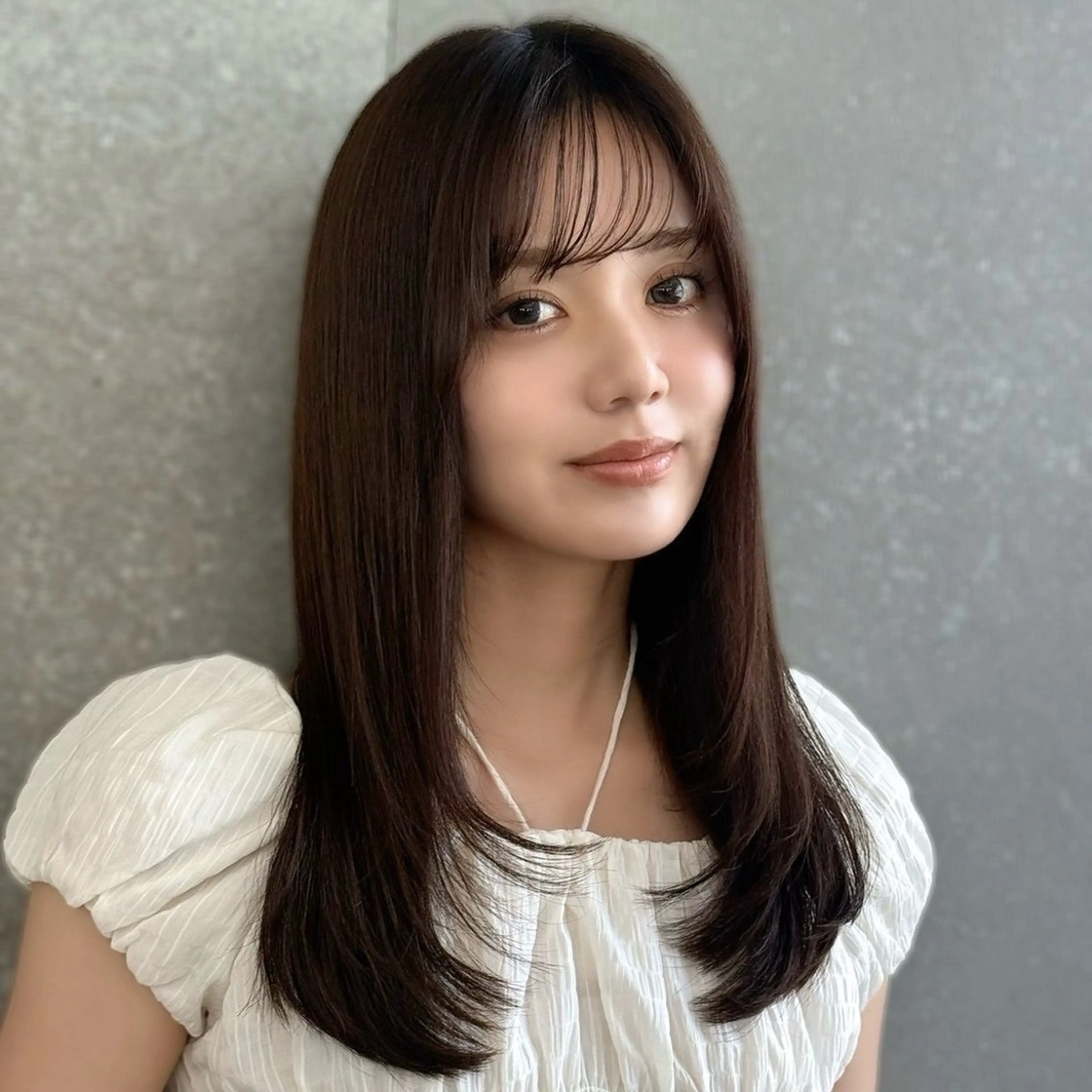 セミロング カラー カット ヘアカラー トリートメント 💖ボブ/髪質改善 顔周りレイヤー/ユイのヘアスタイル