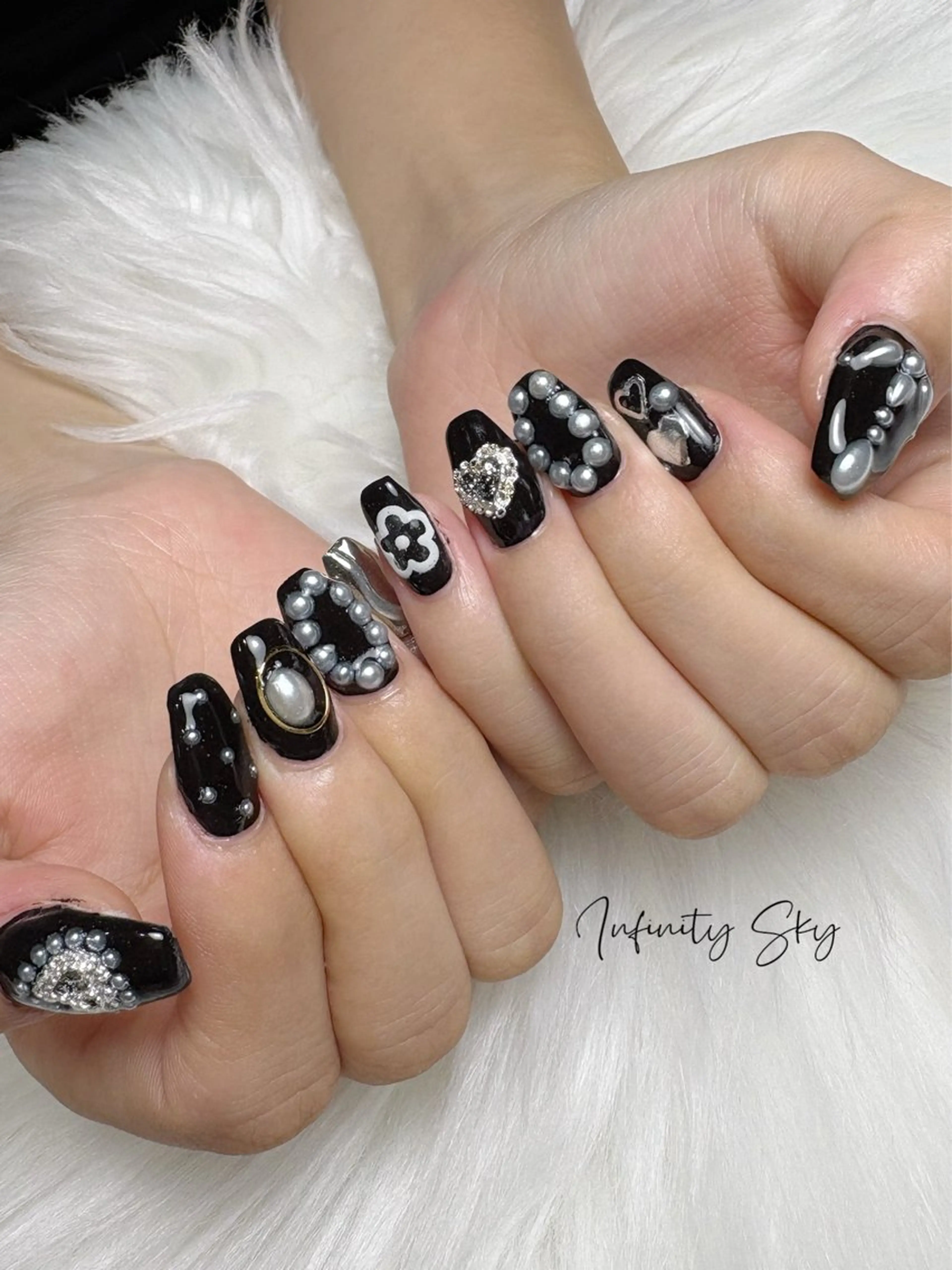 ネイル 韓国ネイル ハンドネイル infinity skyのネイルデザイン