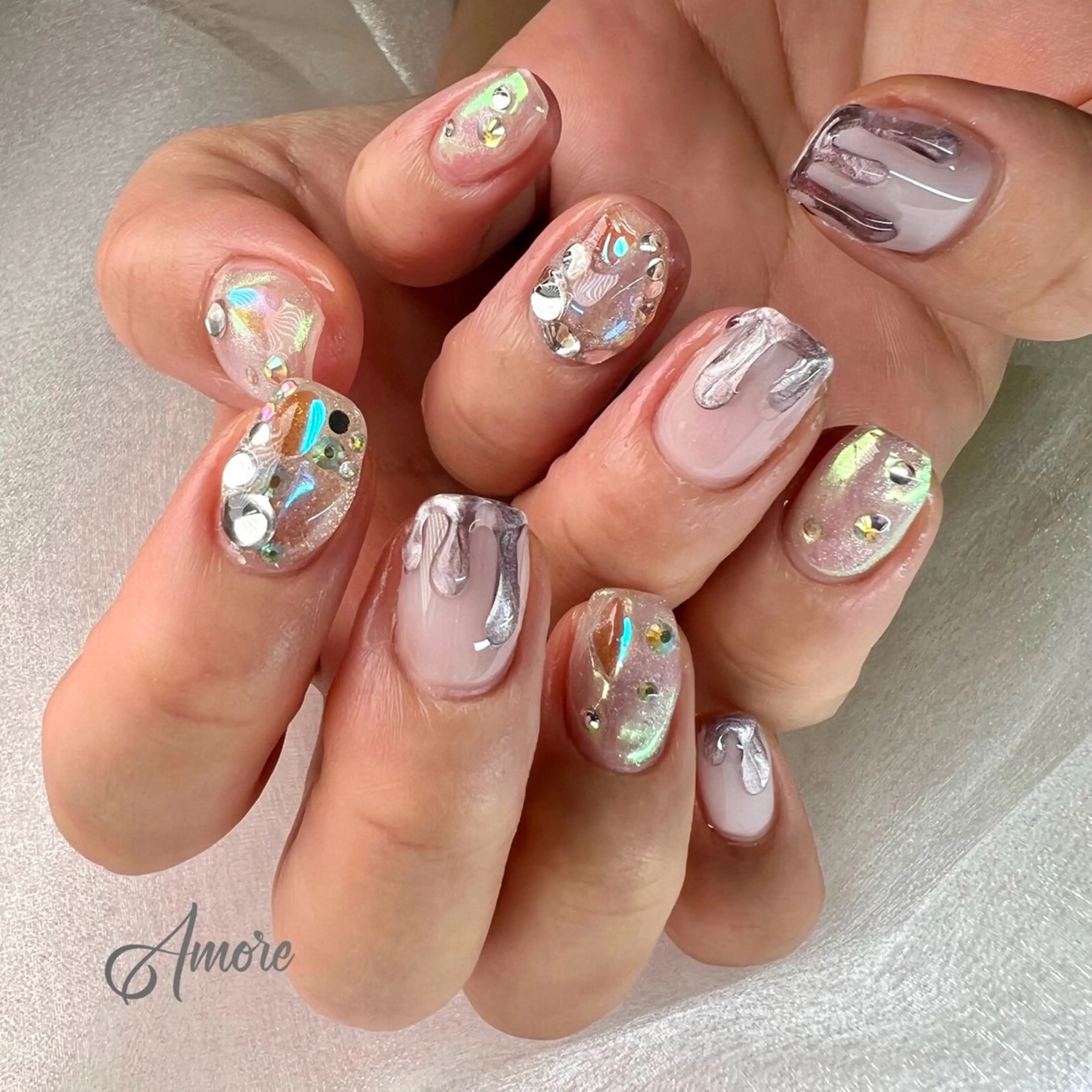 ネイル ジェルネイル 韓国ネイル パラジェル 夏ネイル You kyehwaのネイルデザイン