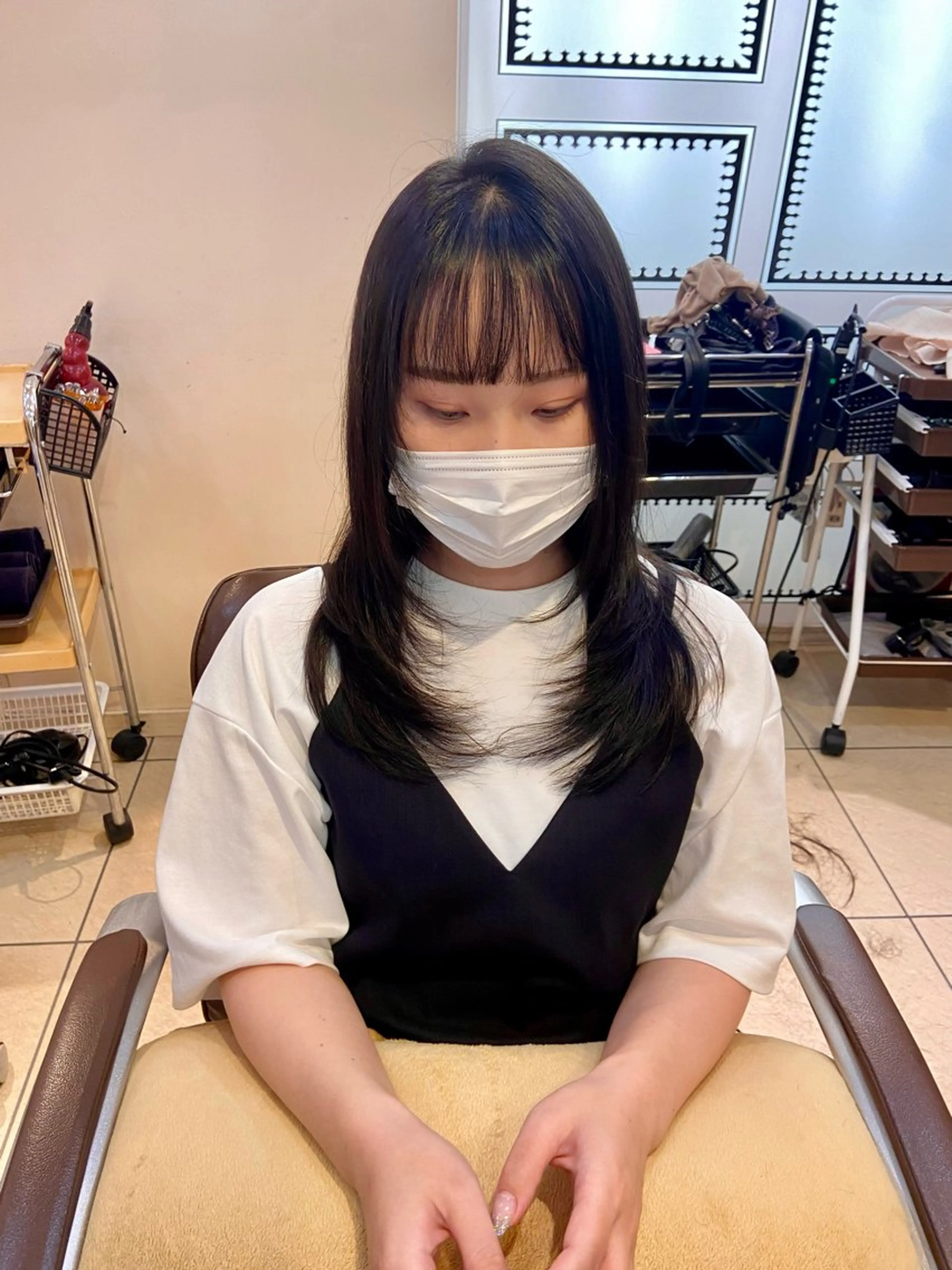 ロング レイヤーカット 似合わせカット 青山 光のヘアスタイル