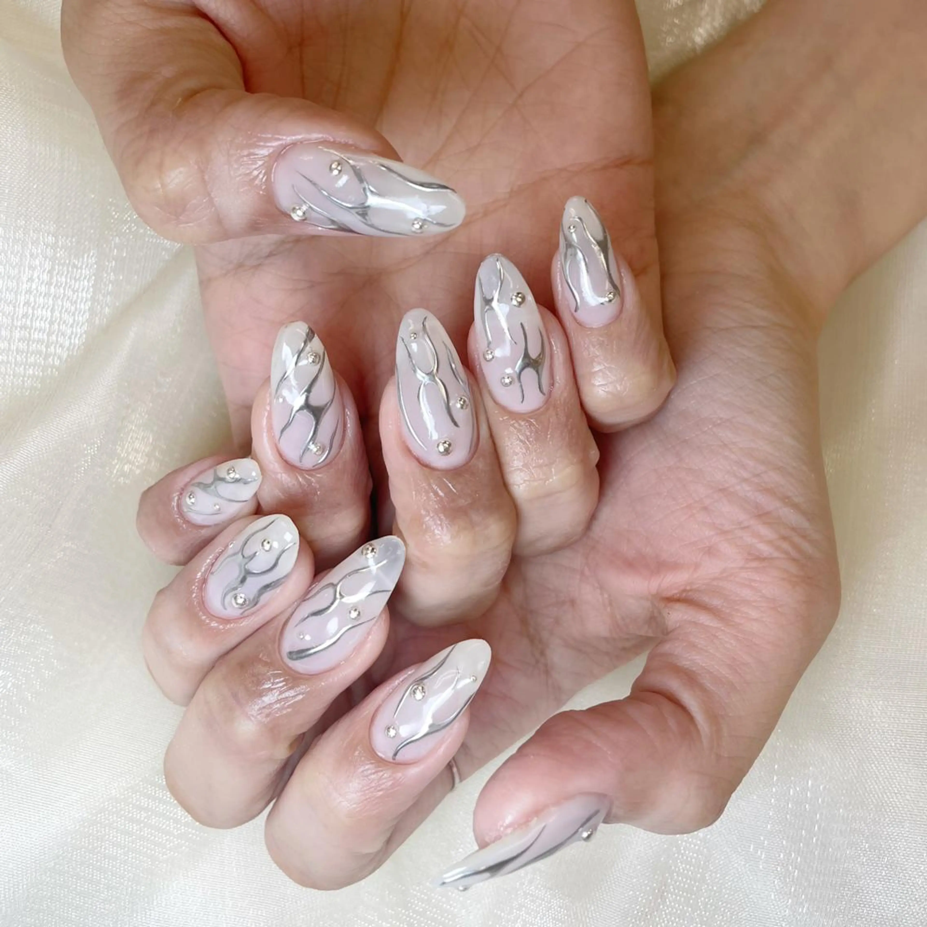 ネイル アートネイル オーロラネイル フラッシュネイル マグネットネイル ミラーネイル ハンドネイル Rejoice Nail Salonのネイルデザイン