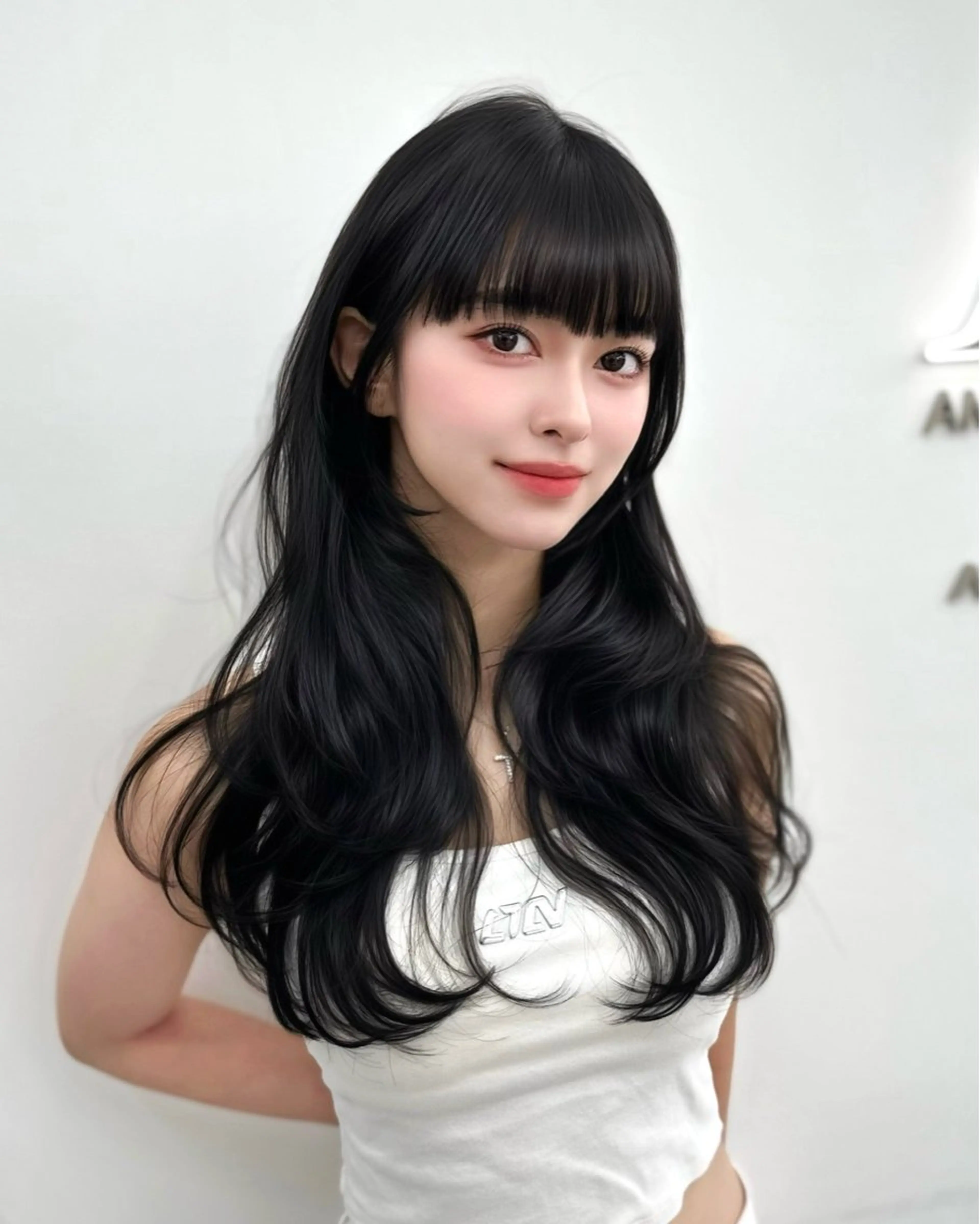 セミロング 韓国風ヘア レイヤーカット カット ヘアカラー トリートメント ヘッドスパ ヘアセット 前髪顔まわりカット 🌈中村海聖のヘアスタイル