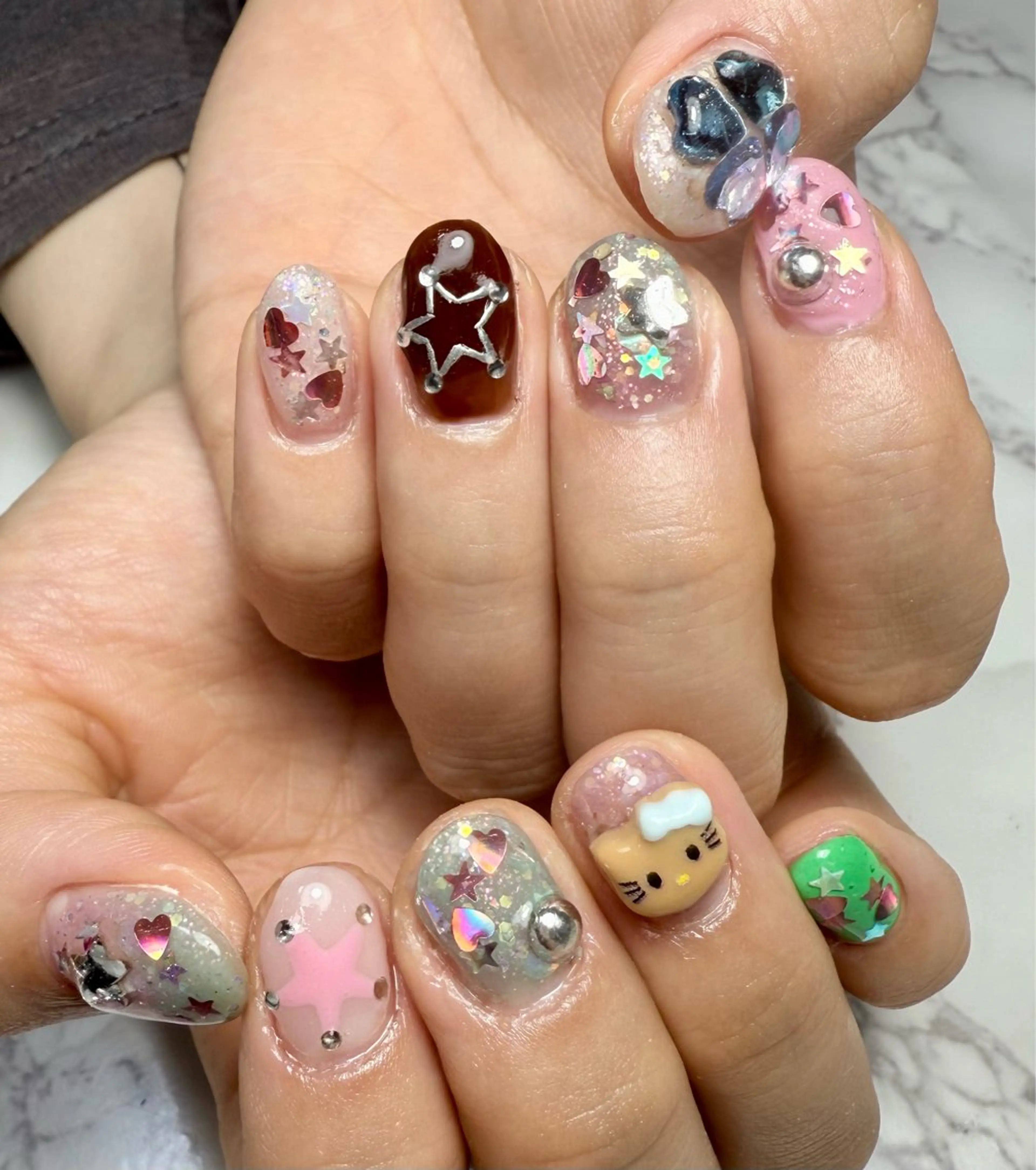 ネイル アニマル柄 アートネイル チークネイル フレンチネイル 氷ネイル・うるうるネイル Mai’s nailのネイルデザイン