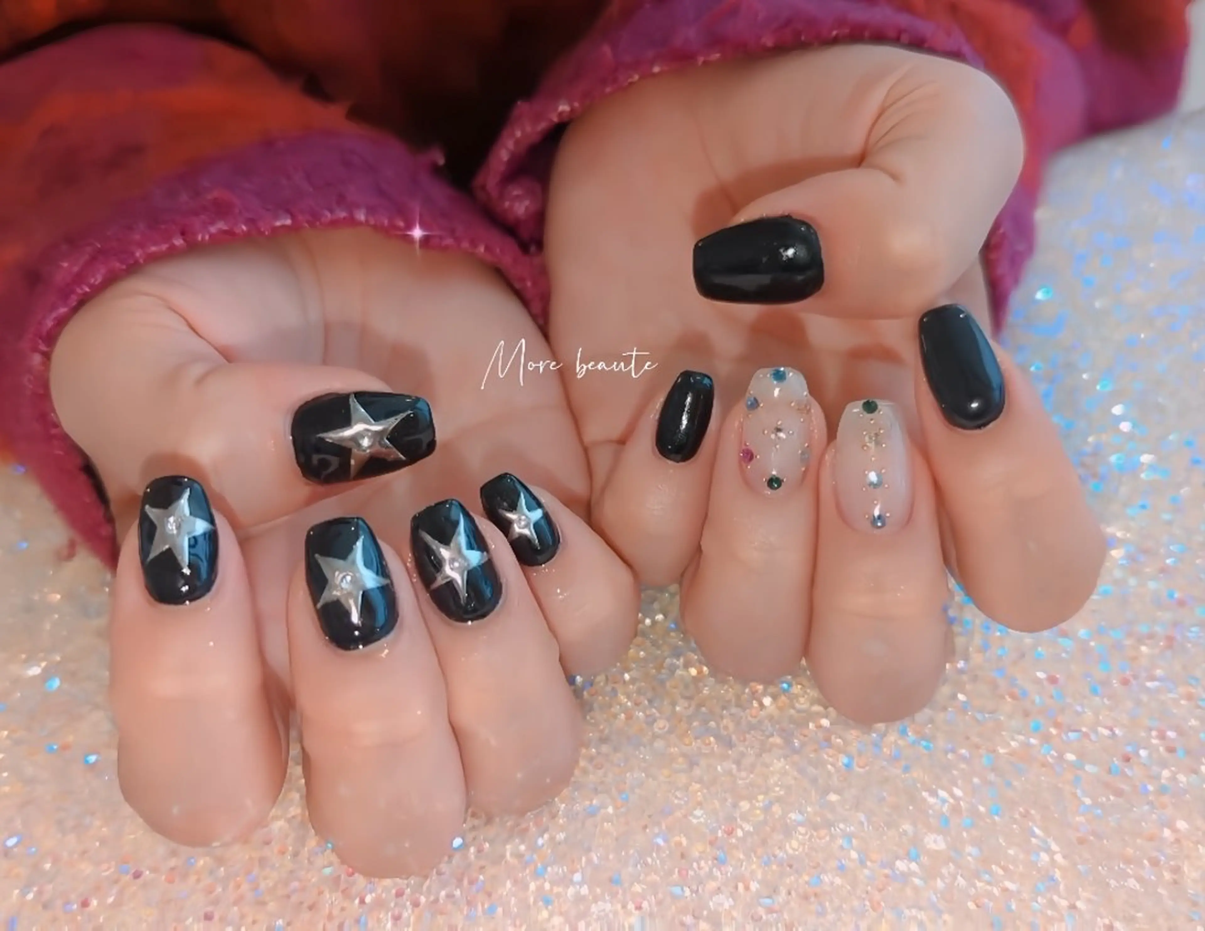 ネイル アートネイル ジェルネイル ハート 韓国ネイル マグネットネイル ハンドネイル I LOVE ME NAIL.｡.:*♡のネイルデザイン