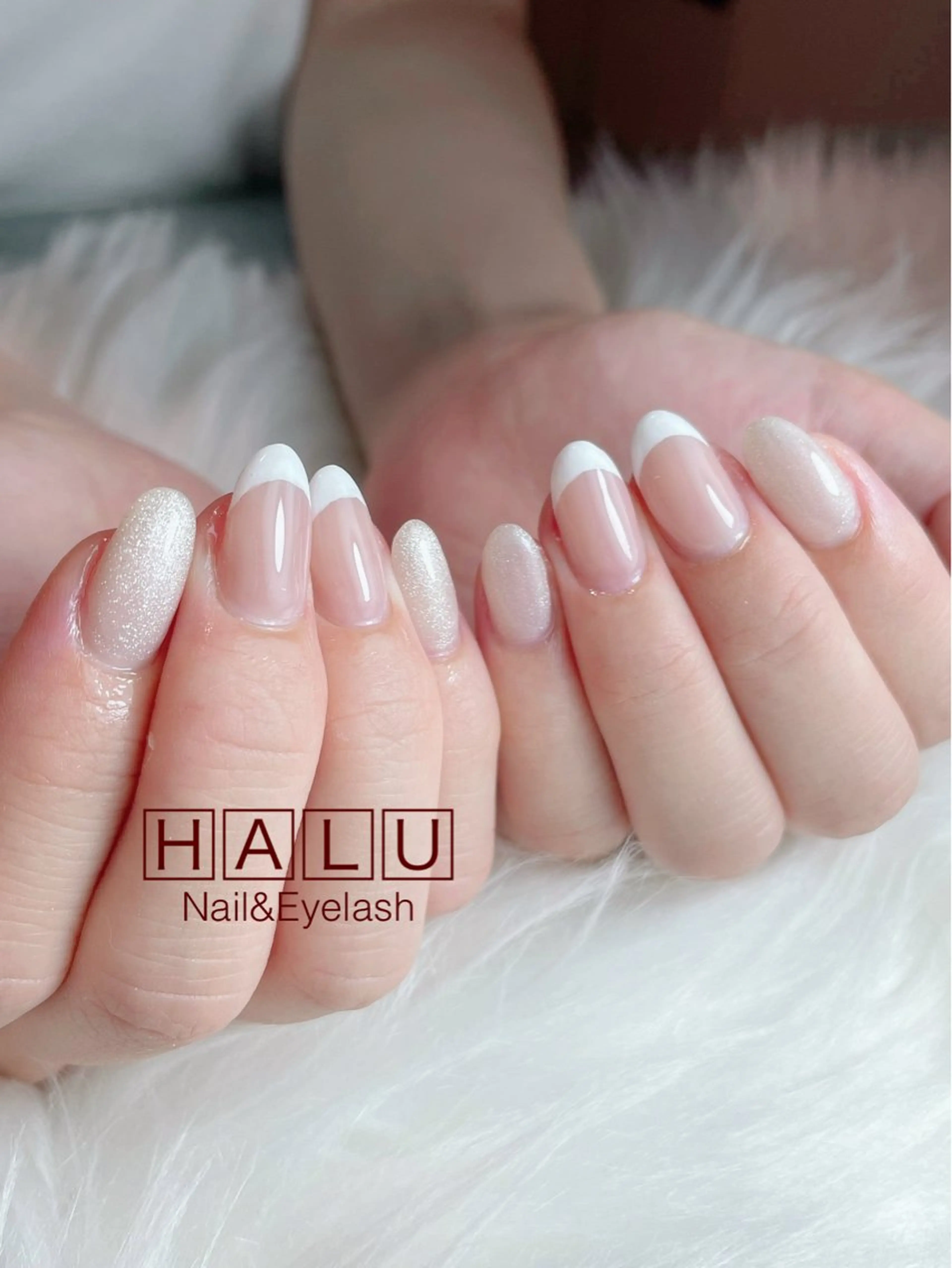 ネイル フレンチネイル マグネットネイル オフィスネイル HALU ハルのネイルデザイン