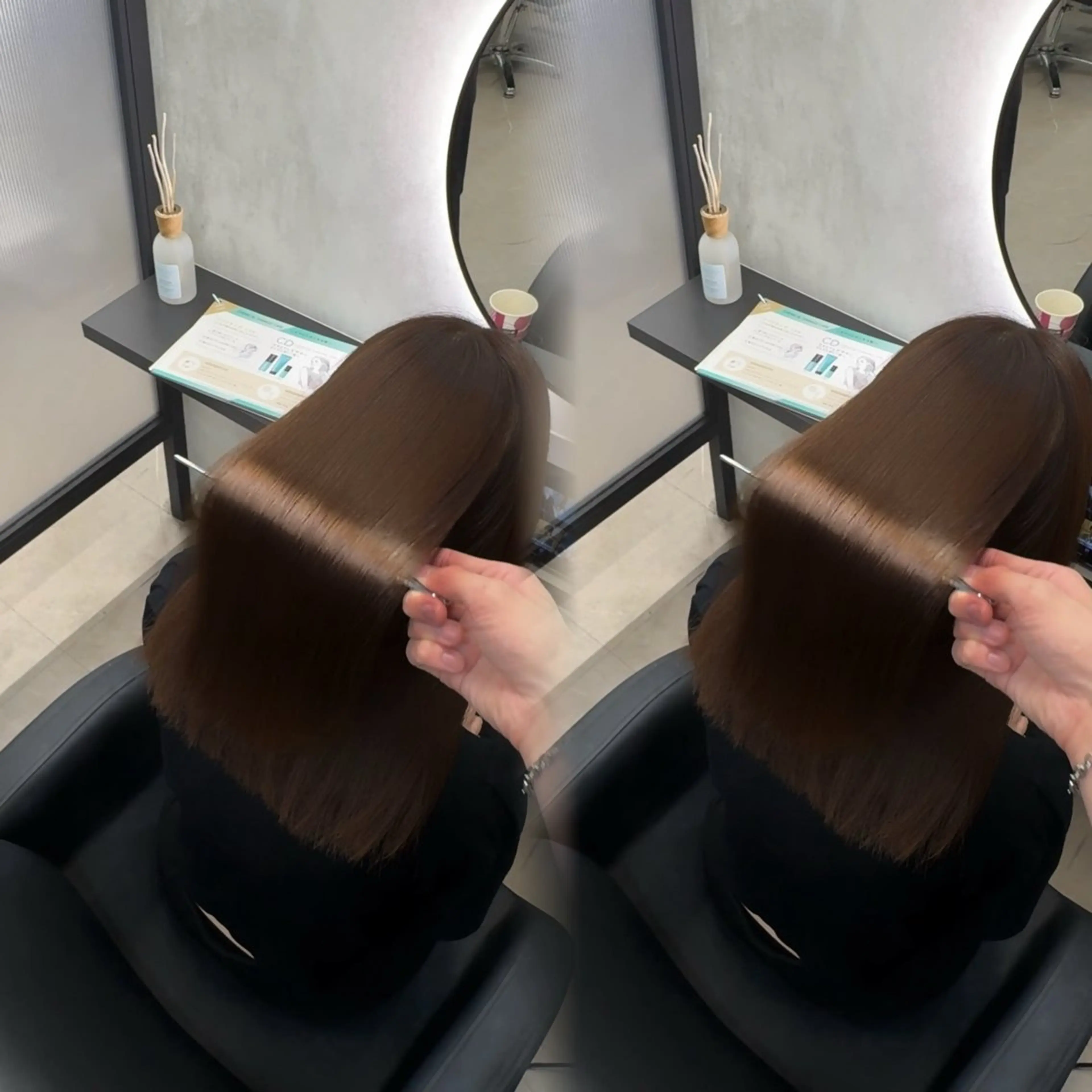 セミロング カラー ヘアアレンジ ヘアカラー 縮毛矯正 トリートメント 新宿 /髪質改善/ 縮毛矯正/ヒュウガのヘアスタイル