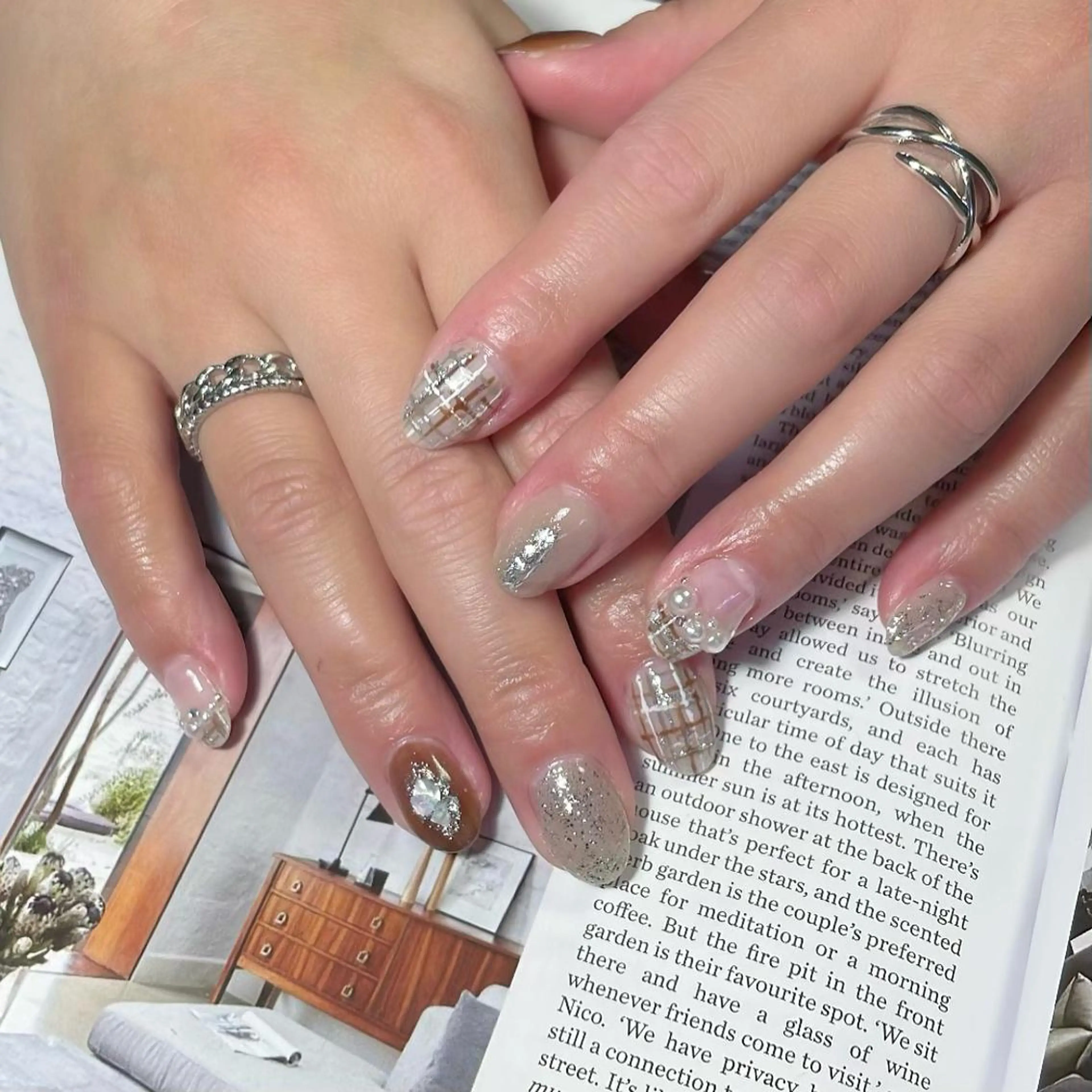 ネイル ツイードネイル Lofinails ちひろのネイルデザイン