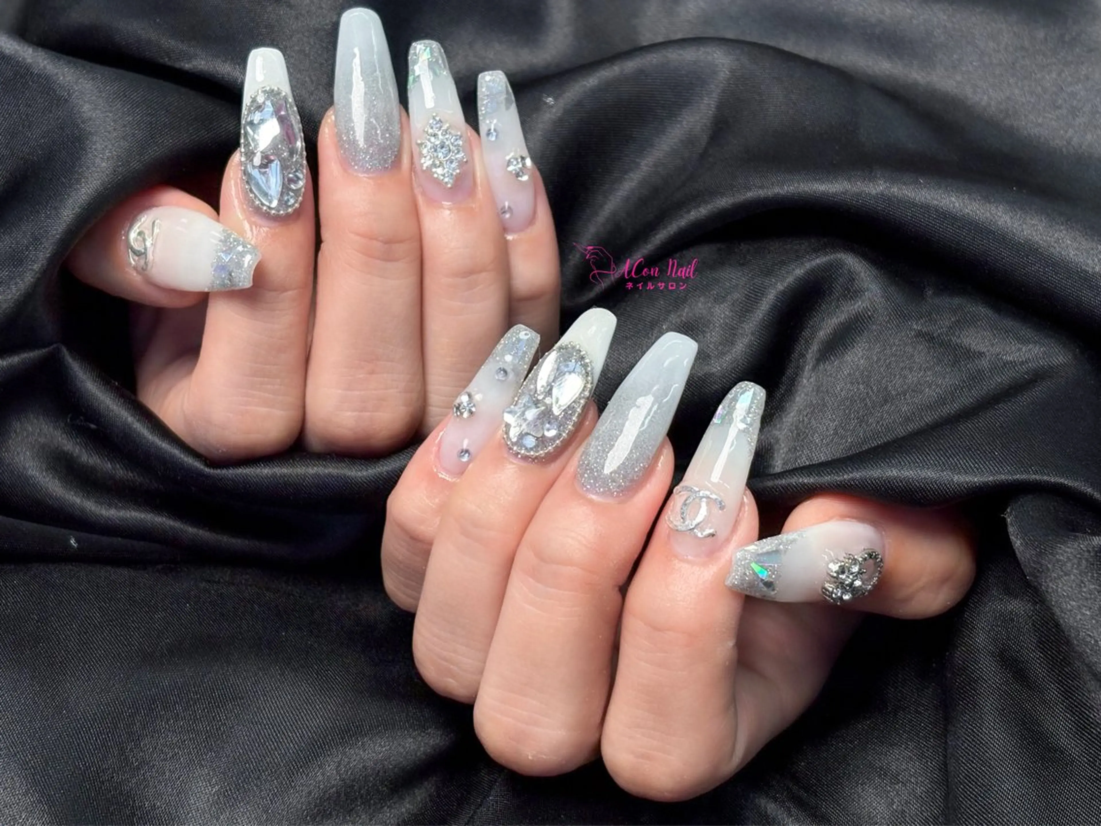 ネイル 桜ネイル 長さ出し フラワーネイル フレンチネイル ジェルネイル ハンドネイル ACon NailSalonのネイルデザイン