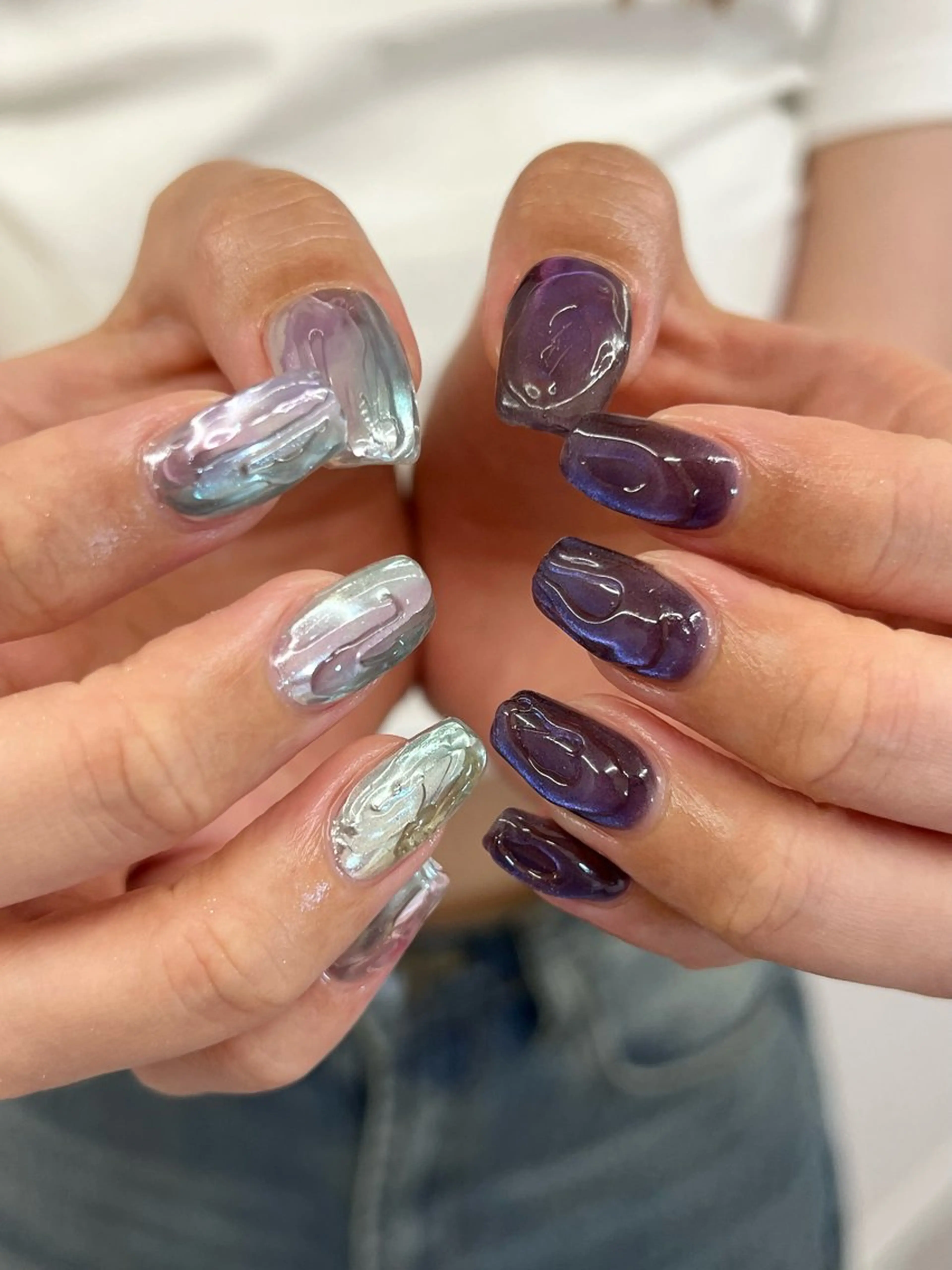 ネイル ジェルネイル マグネットネイル ニュアンスネイル パラジェル ぷっくりネイル ハンドネイル ハンドケア Bana_ Nailのネイルデザイン