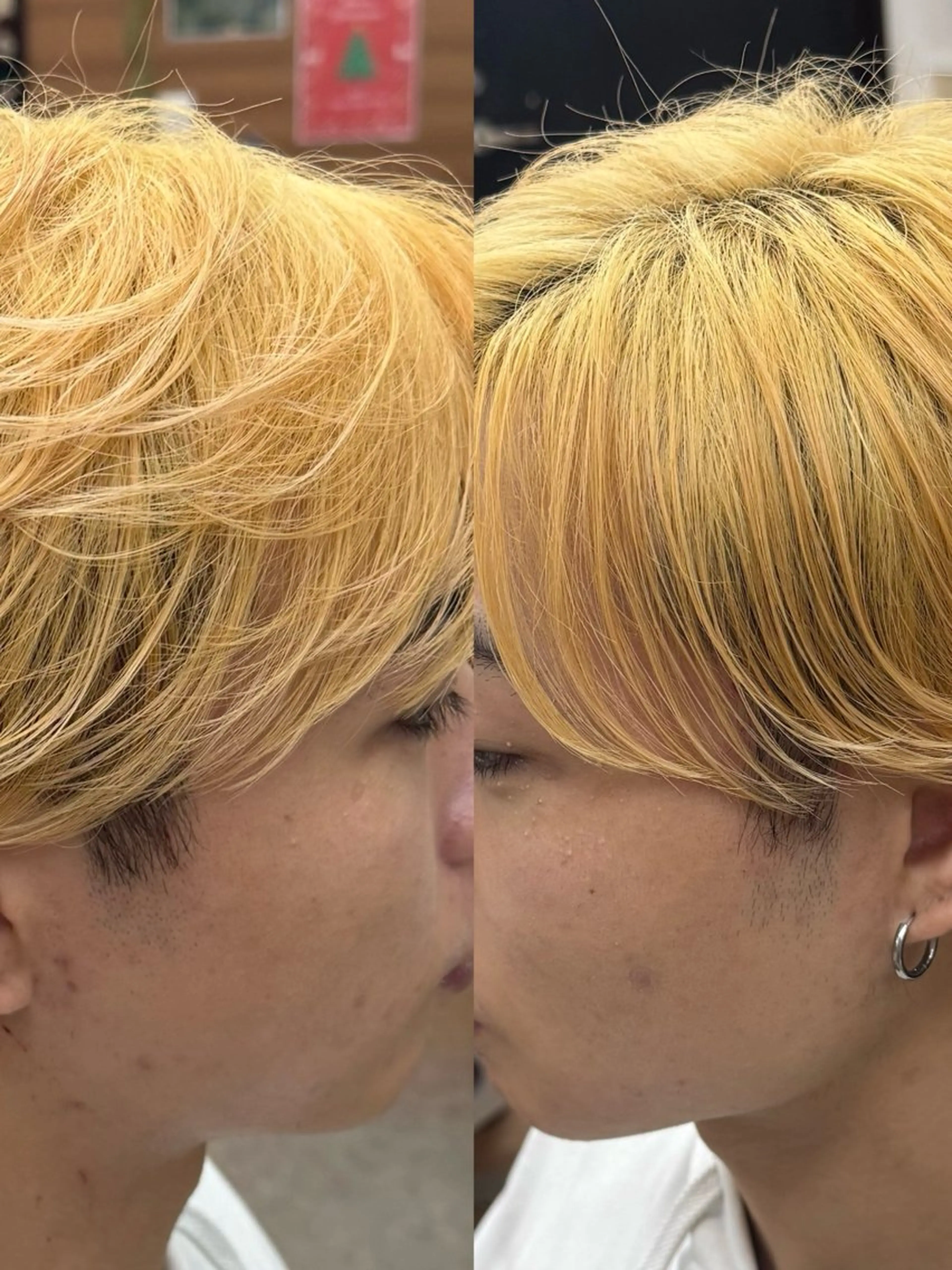 ミディアム メンズ センターパート ヘアカラー 焼津メンズパーマ特化 大石雄生のヘアスタイル