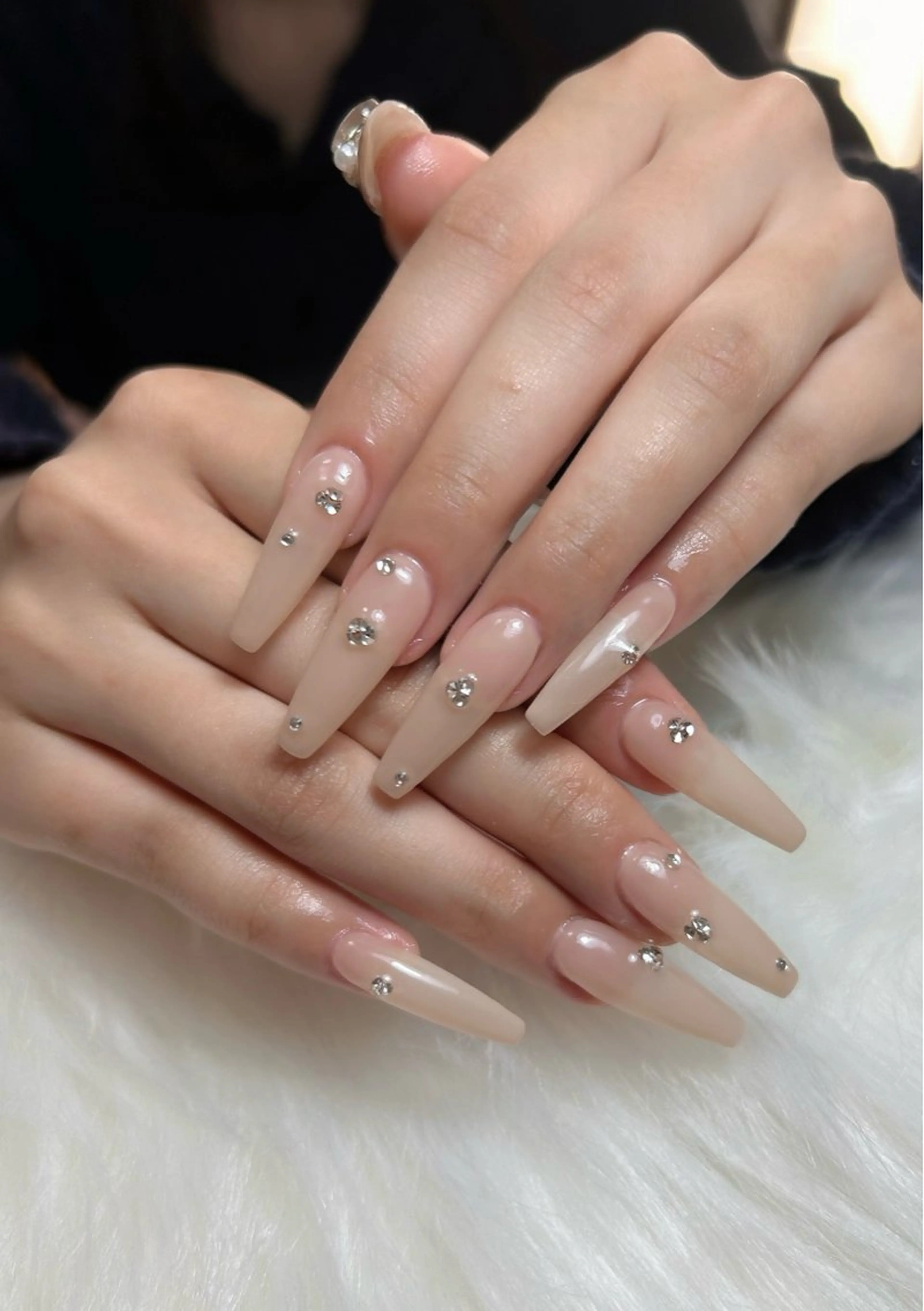 ネイル アートネイル オーロラネイル チークネイル 長さ出し フットネイル Chan nailsのネイルデザイン