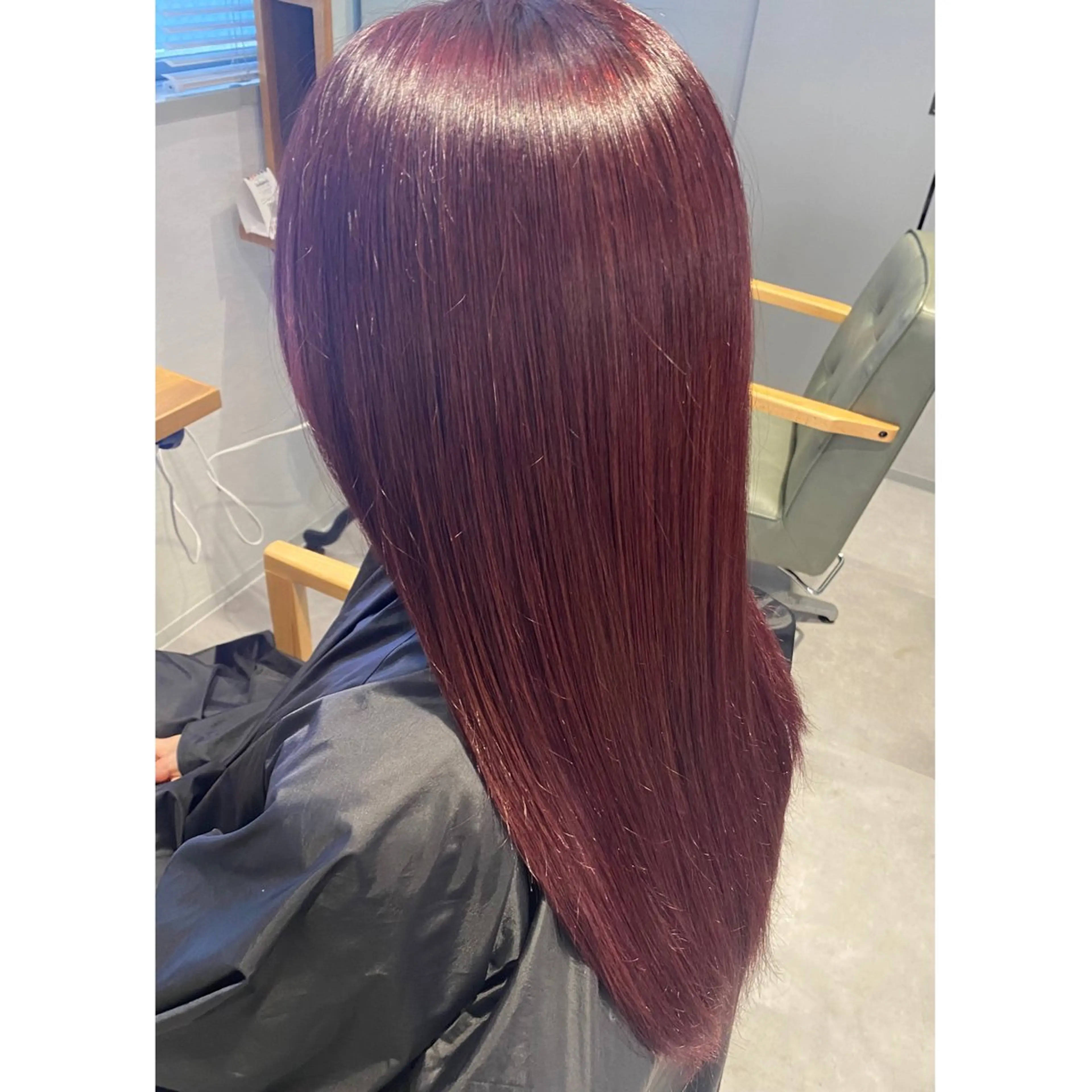 ロング カラー ヘアアレンジ カシス ピンクカラー カット ヘアカラー 小國 綾かのヘアスタイル