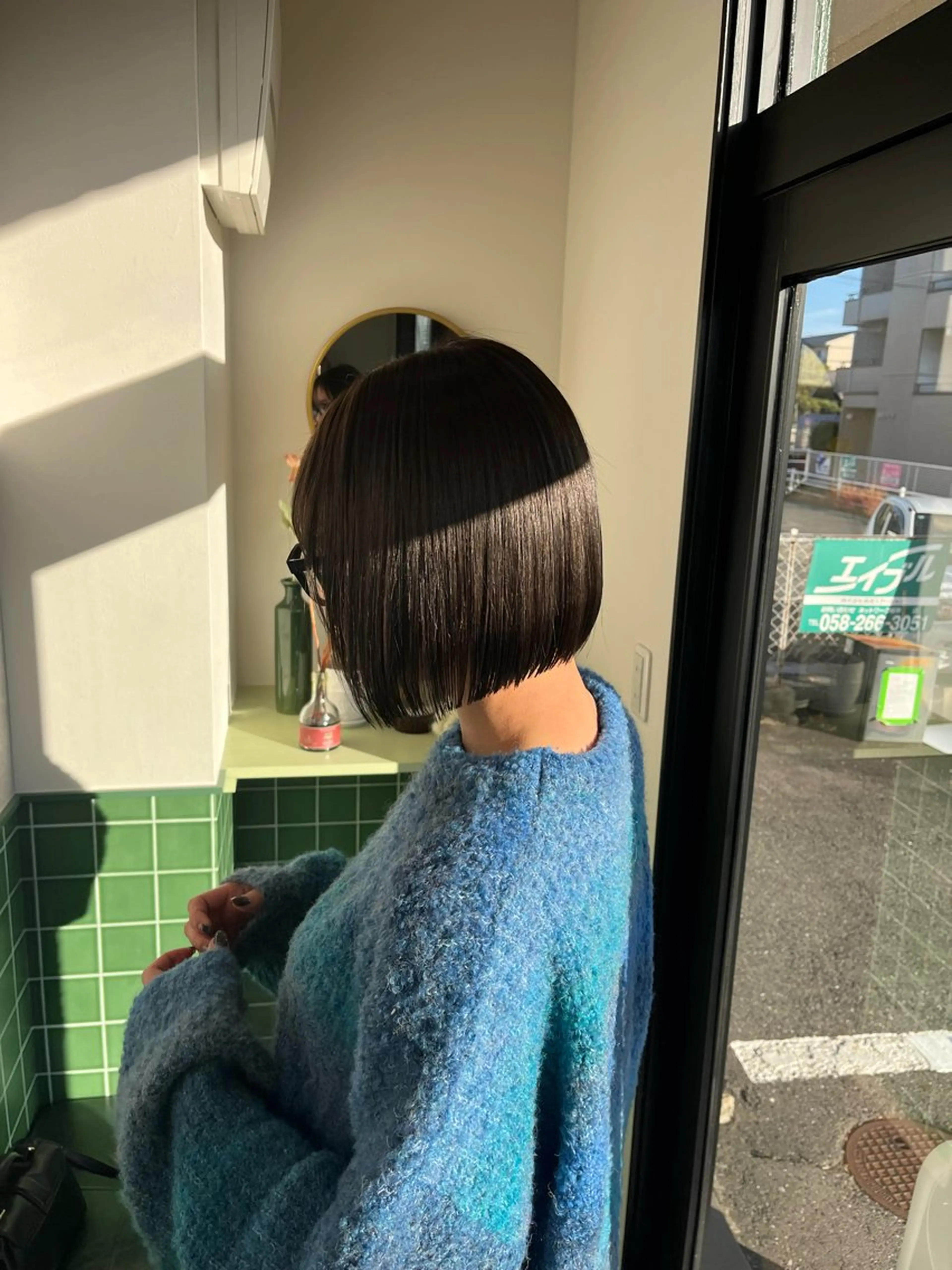 ショート カラー 透明感カラー グレージュ ボブ カット ヘアカラー トリートメント 本木下朋花/髪質 改善×ダブルカラーのヘアスタイル