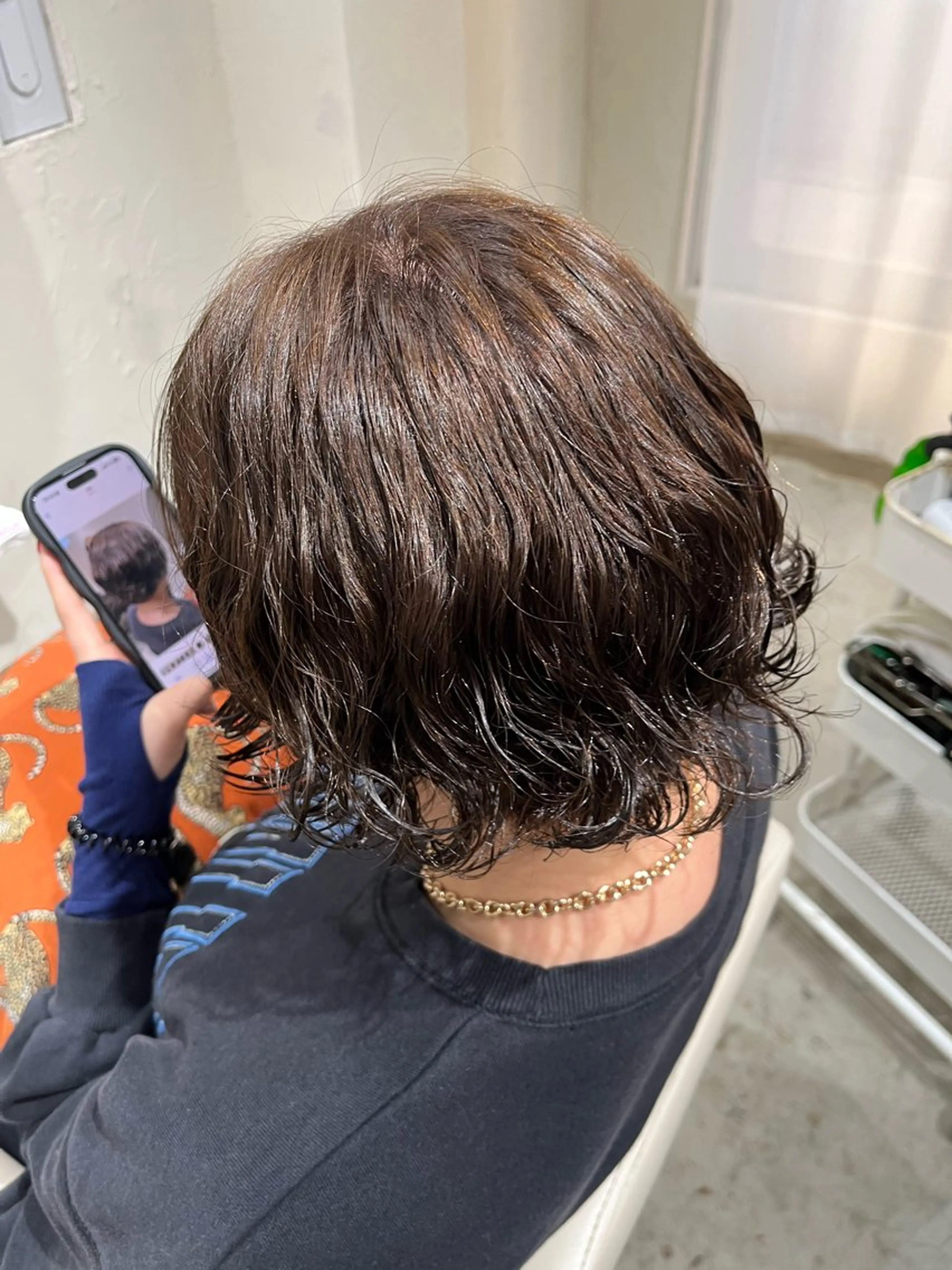 ショート カラー パーマ カット ヘアカラー ハイトーンカラー🩵 耳ツボジュエリー👂のその他イメージ