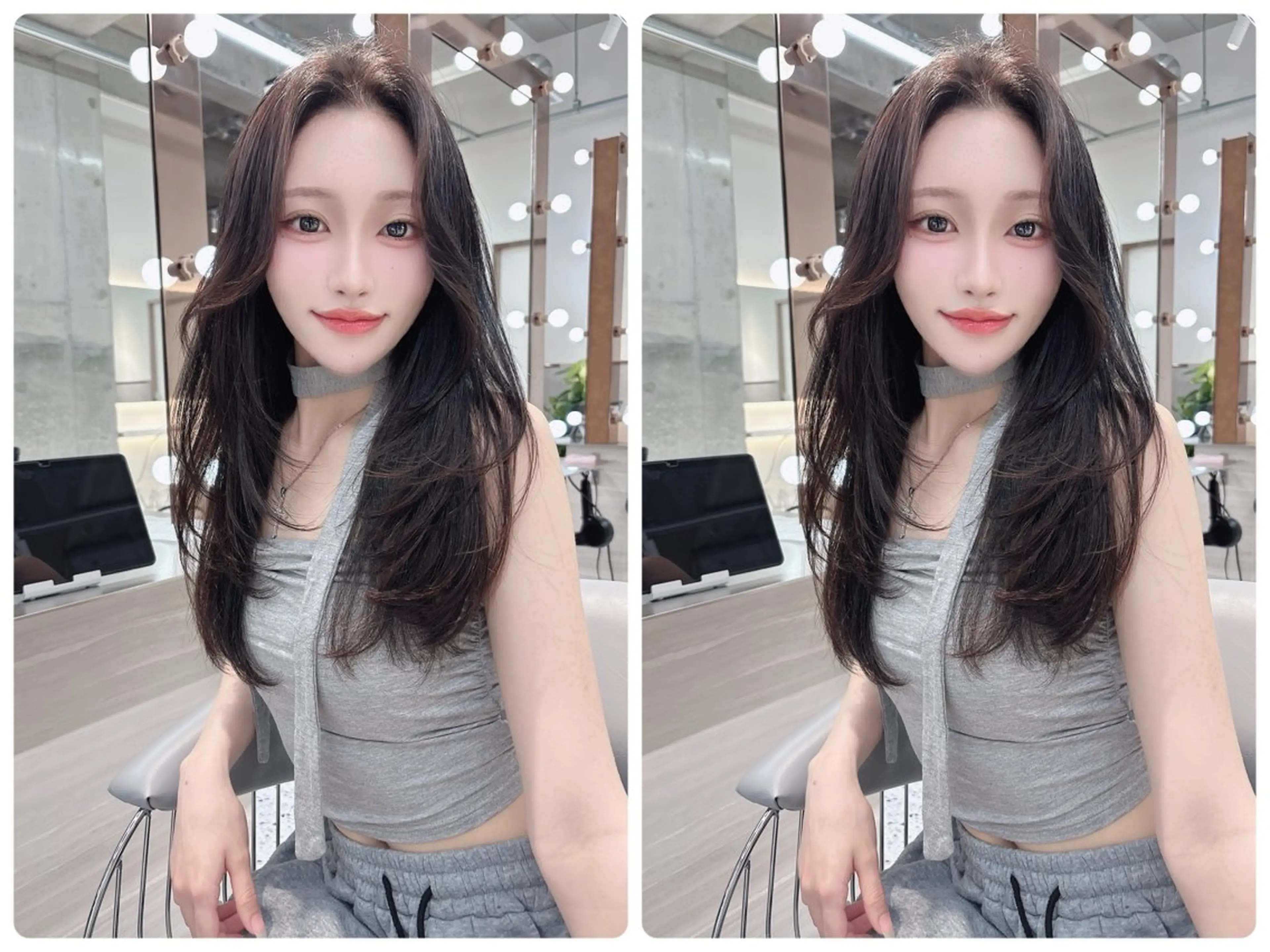 ロング カラー ブリーチ 透明感カラー ブリーチなしカラー 顔まわりレイヤー レイヤーカット カット ヘアカラー トリートメント ✨レイヤー/韓国 /✨ヘア山下　遥のヘアスタイル