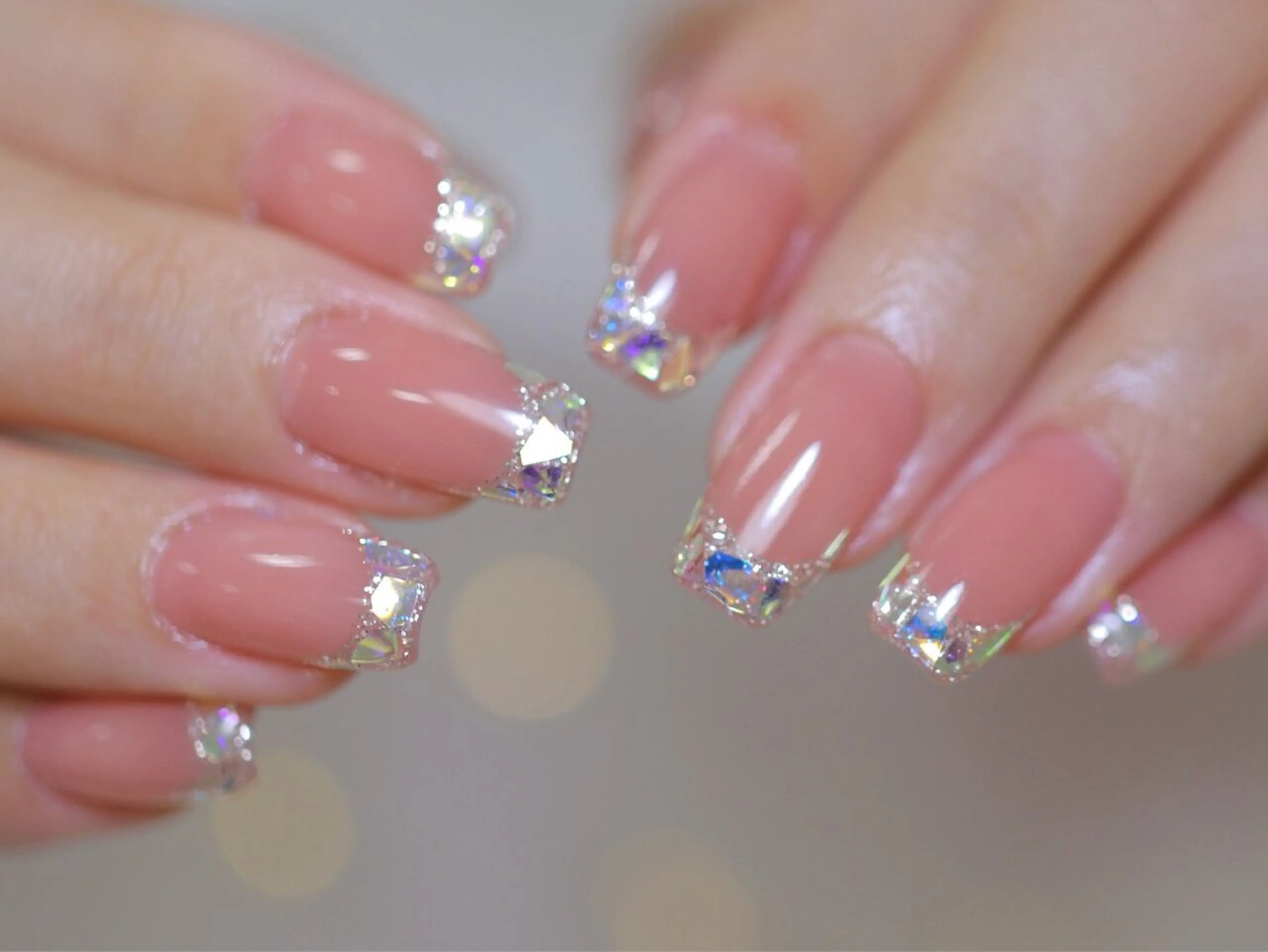 ネイル フレンチネイル ガラスフレンチ シンプルネイル ハンドネイル 幻之花 Nailのネイルデザイン