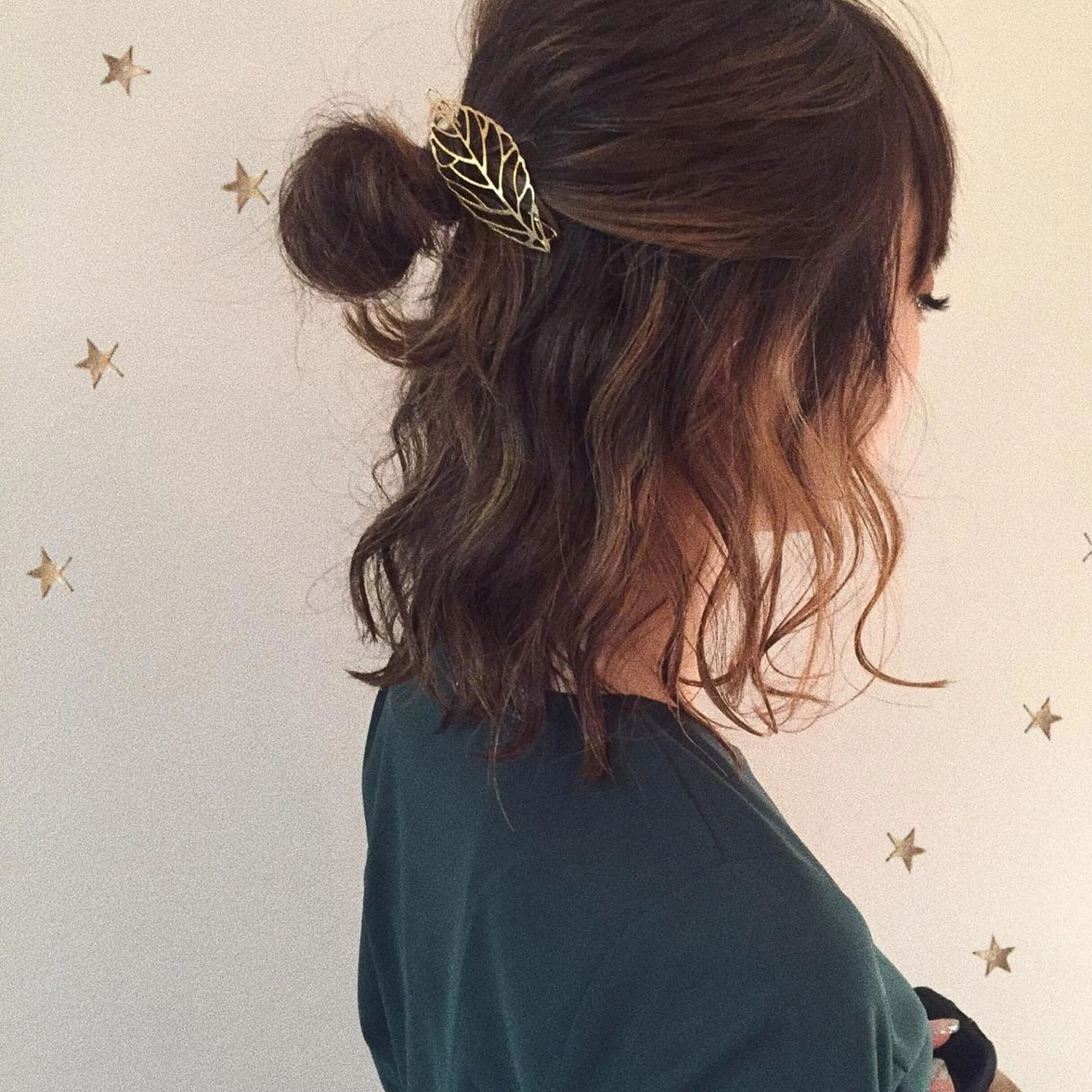 ミディアム ヘアアレンジ ハーフアップ 市川 千夏のヘアスタイル