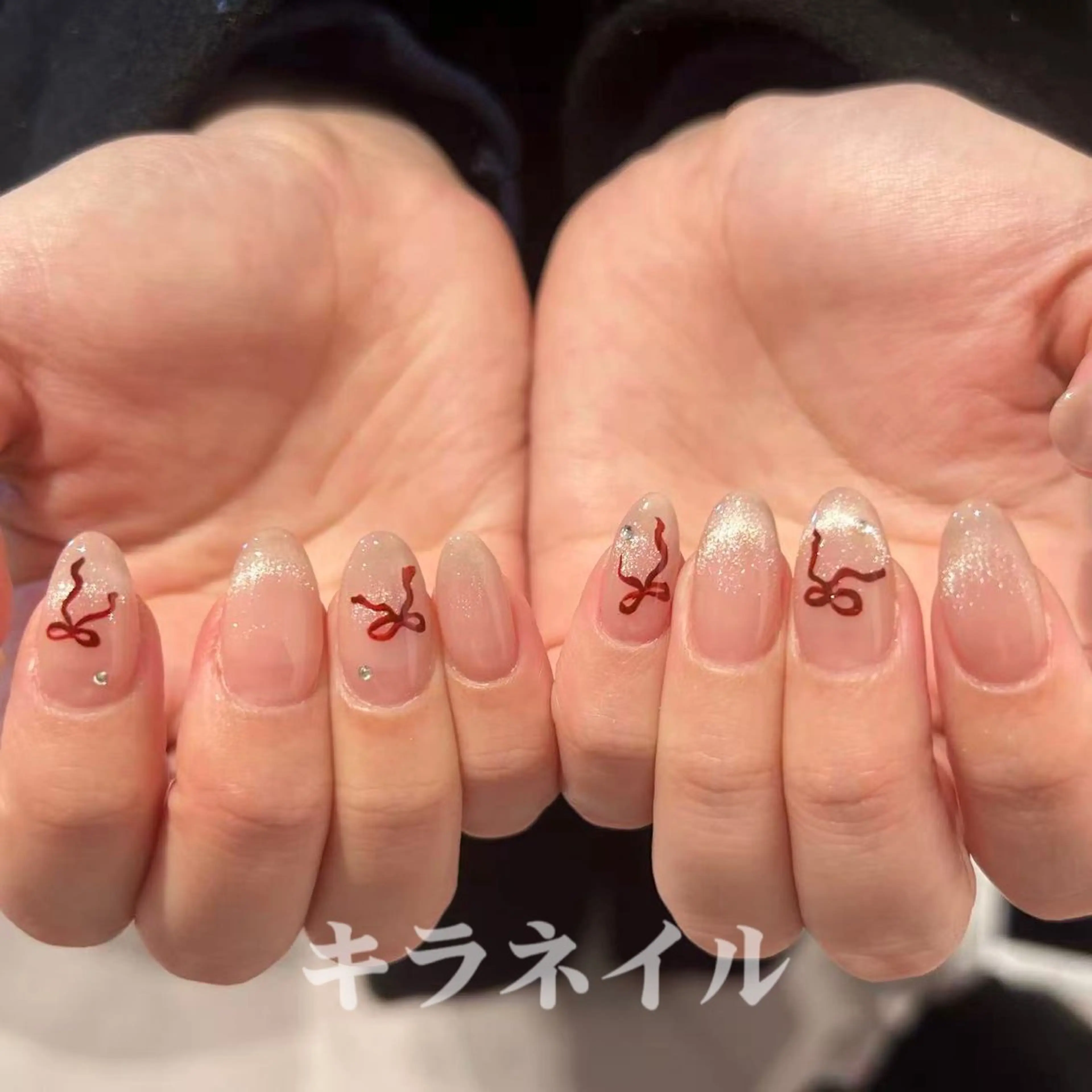 ネイル ハンドネイル 🎀kira 長さだし💗モチ最高のネイルデザイン