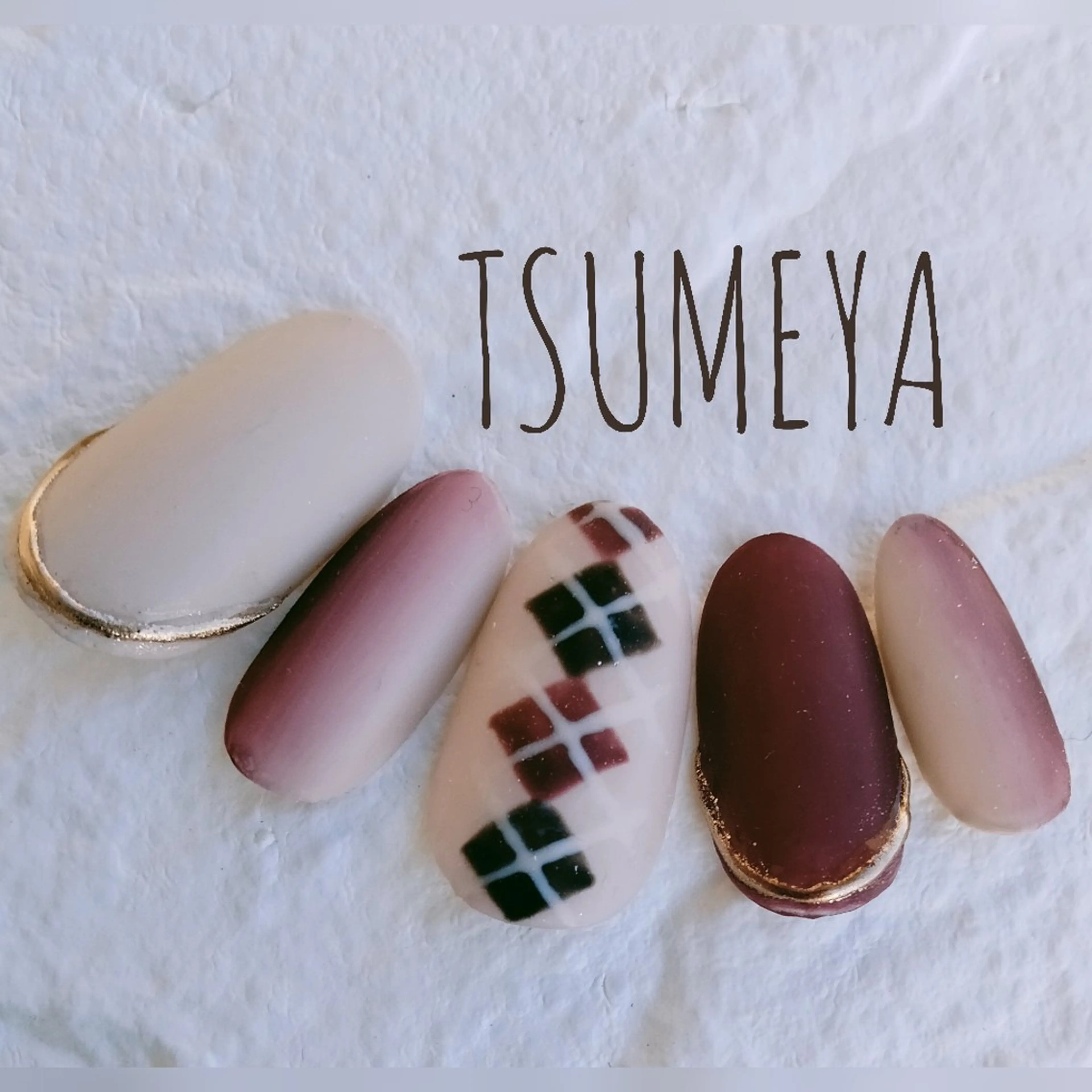 ネイル ボルドー ハンドネイル _TSUMEYA _のネイルデザイン