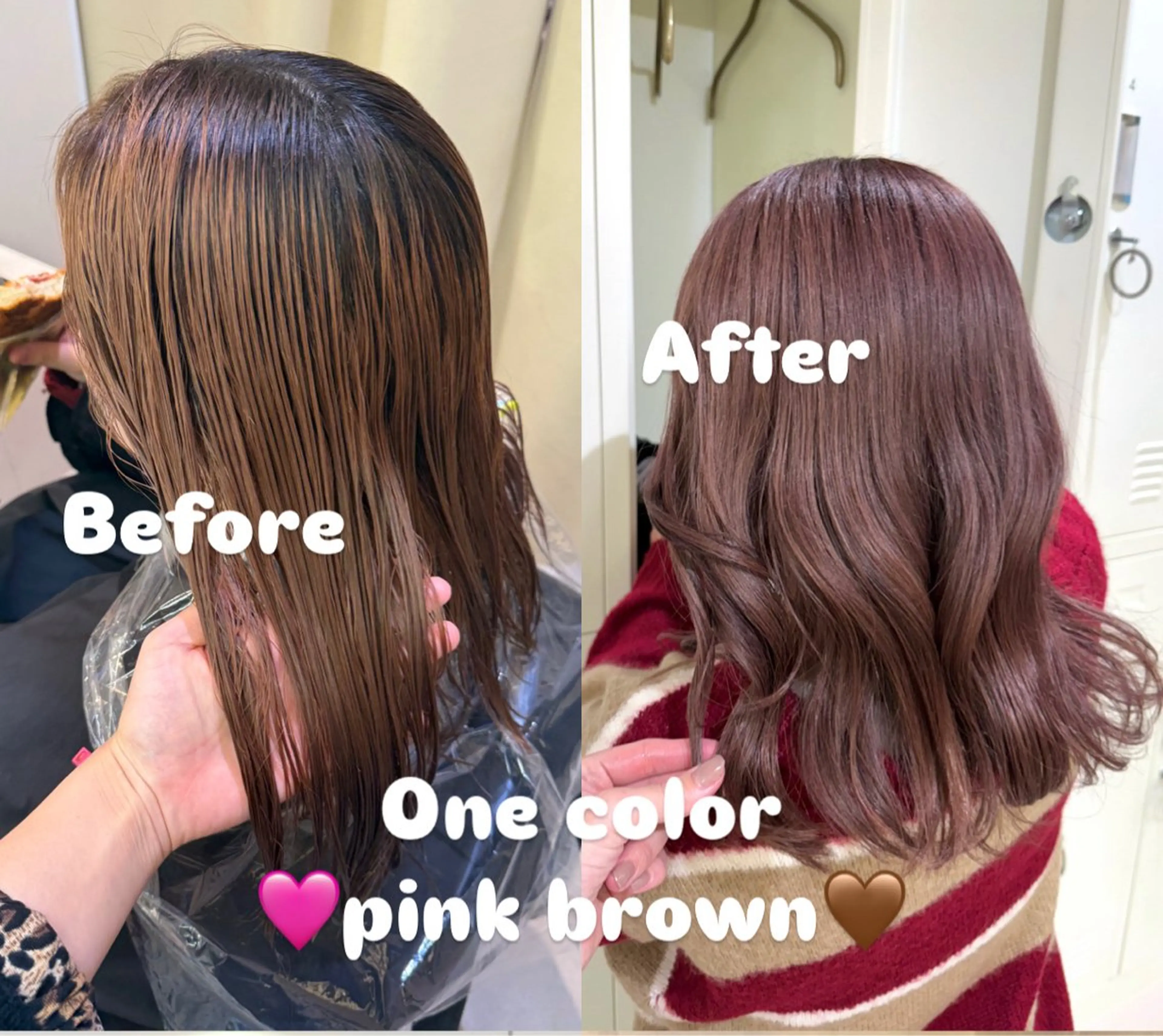 セミロング ハッシュカット🎀 レイヤーダブルカラーのヘアスタイル