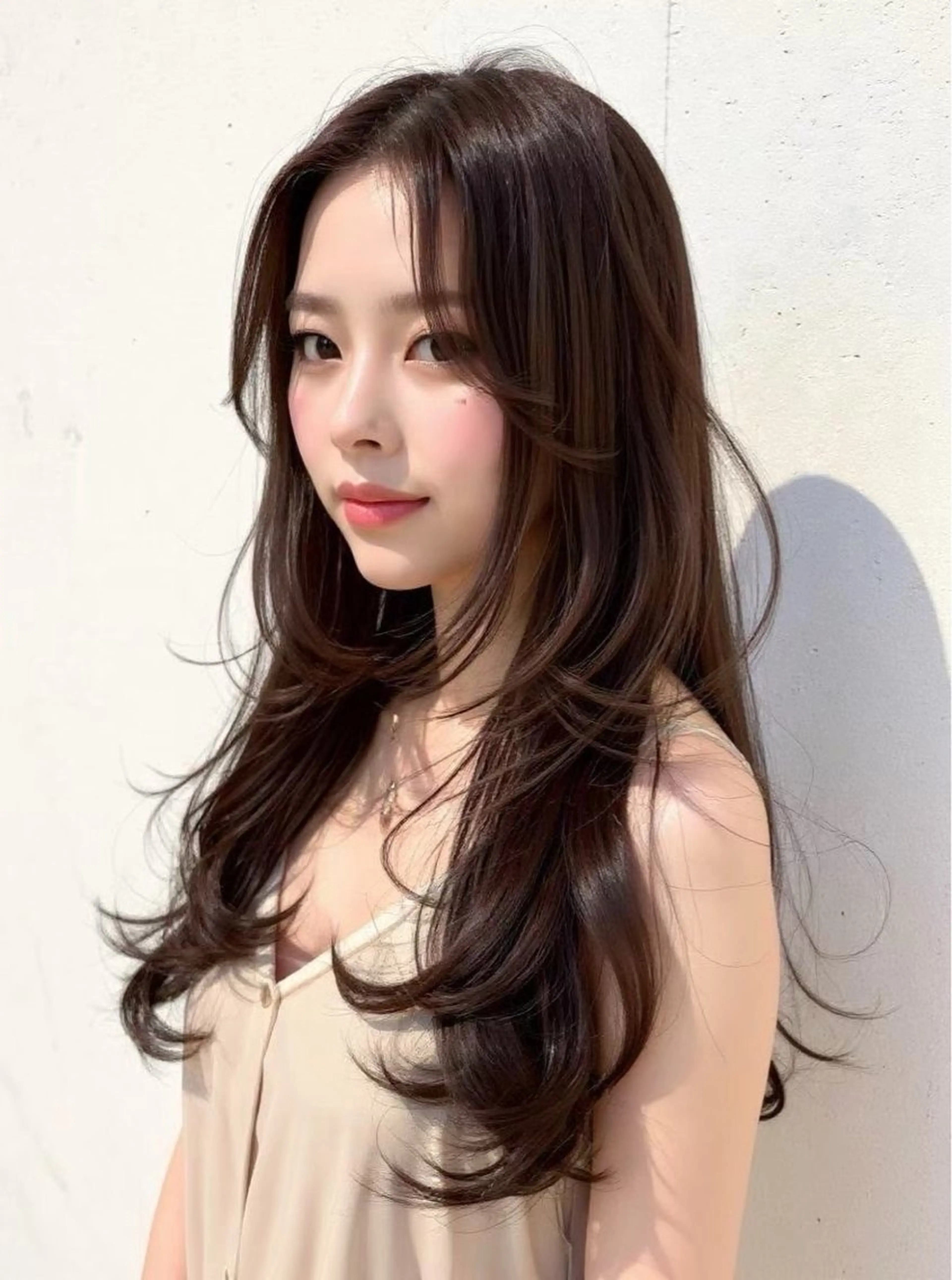 ロング パーマ 韓国風ヘア レイヤーカット 縮毛矯正 ストレートパーマ カット 縮毛矯正 トリートメント 美髪矯正特化美容師✨ あんりのヘアスタイル